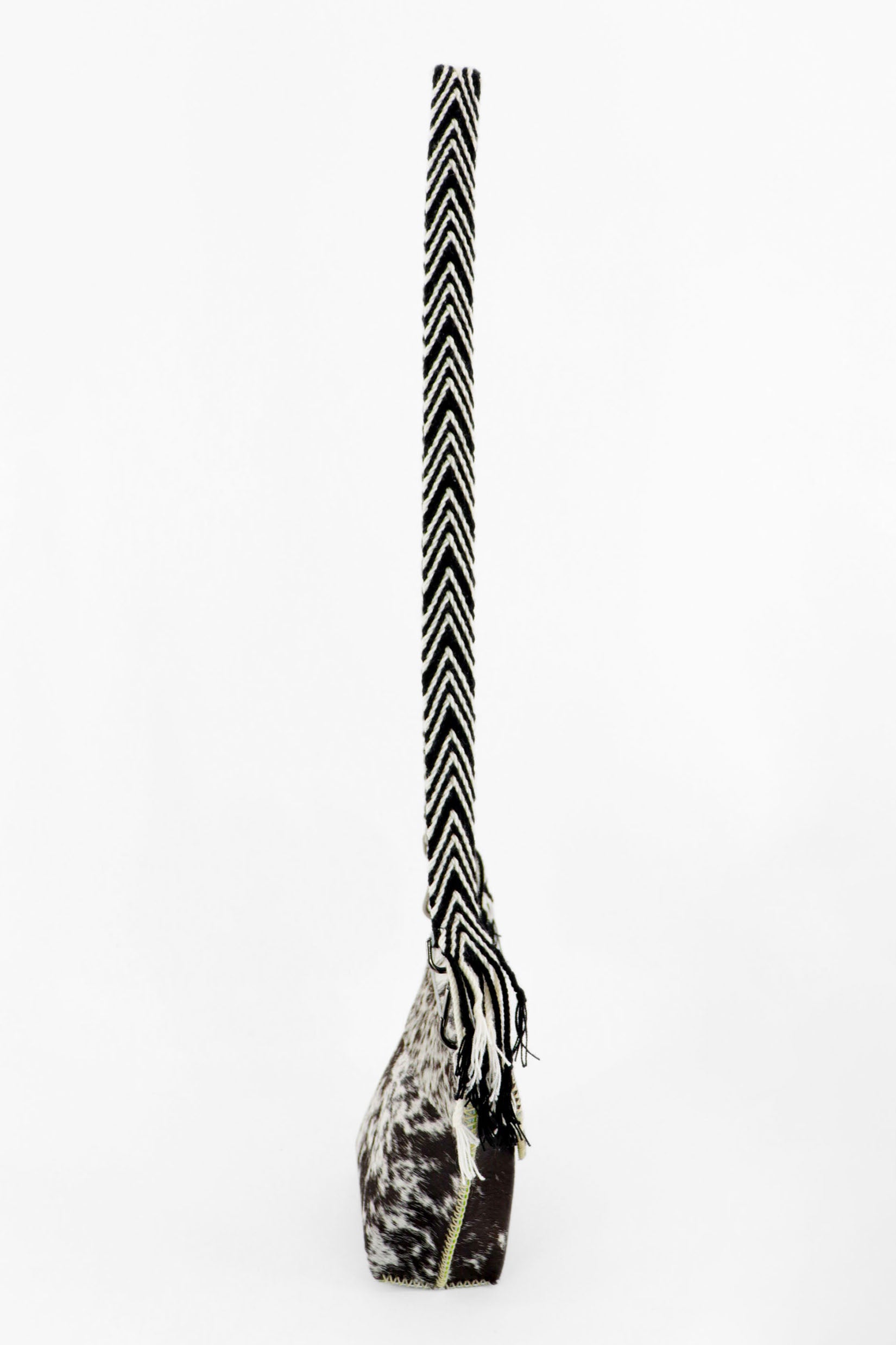 PIAMA TOTE BAG X-SMALL FURRY / BLK&WHI - LIME GREEN #330010