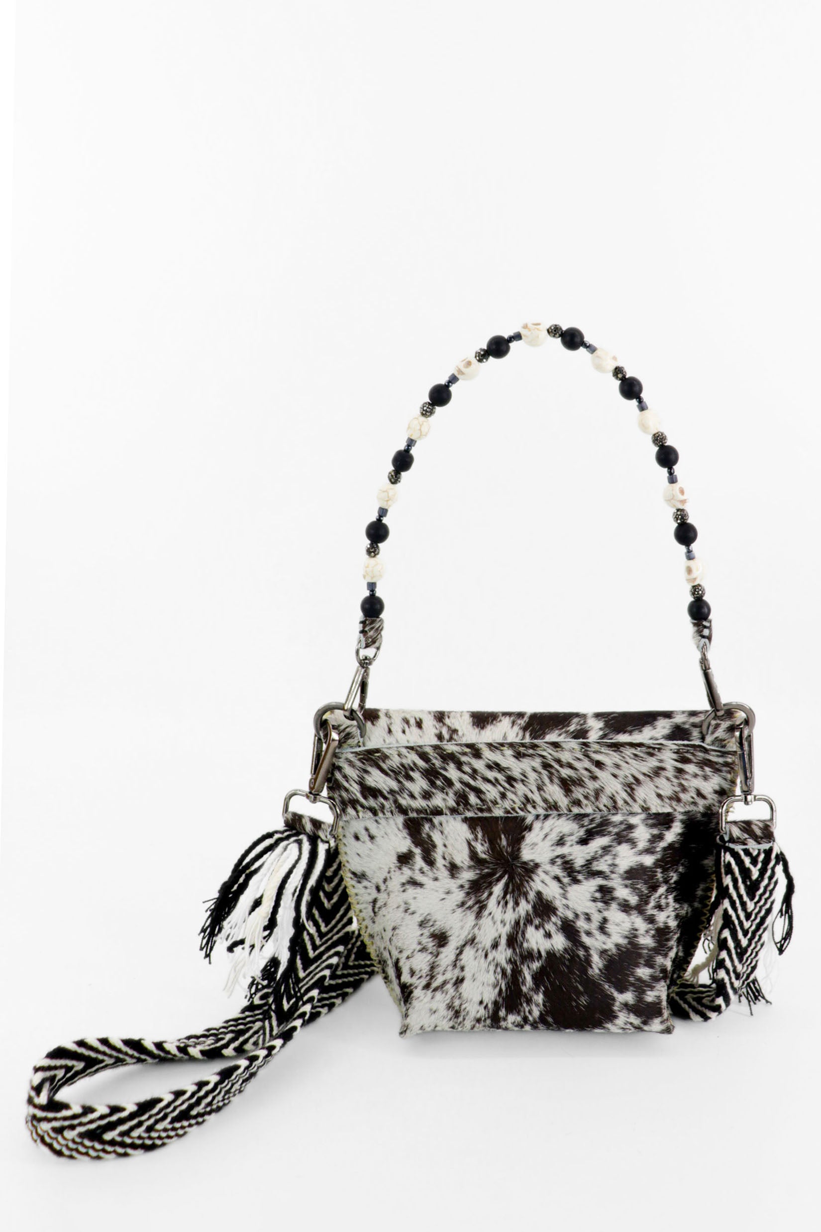 PIAMA TOTE BAG X-SMALL FURRY / BLK&WHI - LIME GREEN #330010