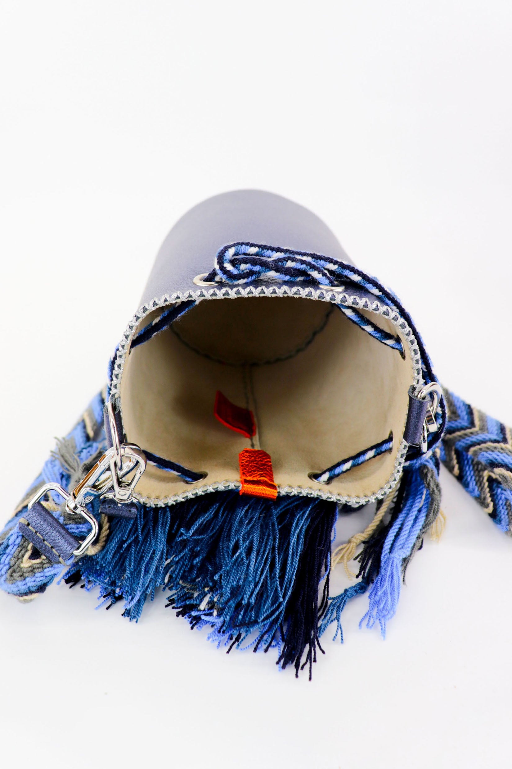 APÜNÜ BUCKET BAG X-SMALL / METAL NAVY - BEIGE #360004
