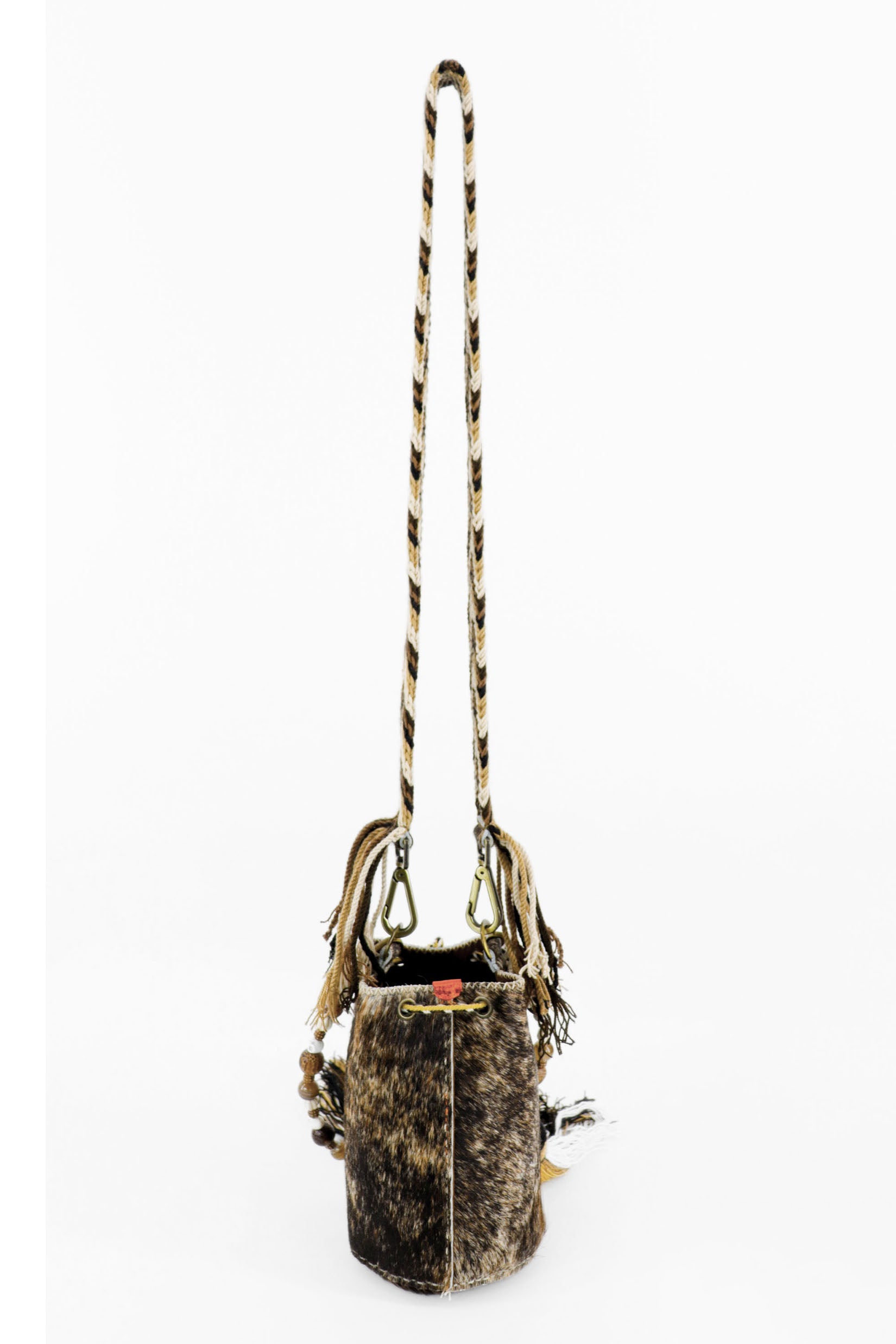 APÜNÜ BUCKET BAG X-SMALL FURRY / BRW&BLK - DRK BRW #350014