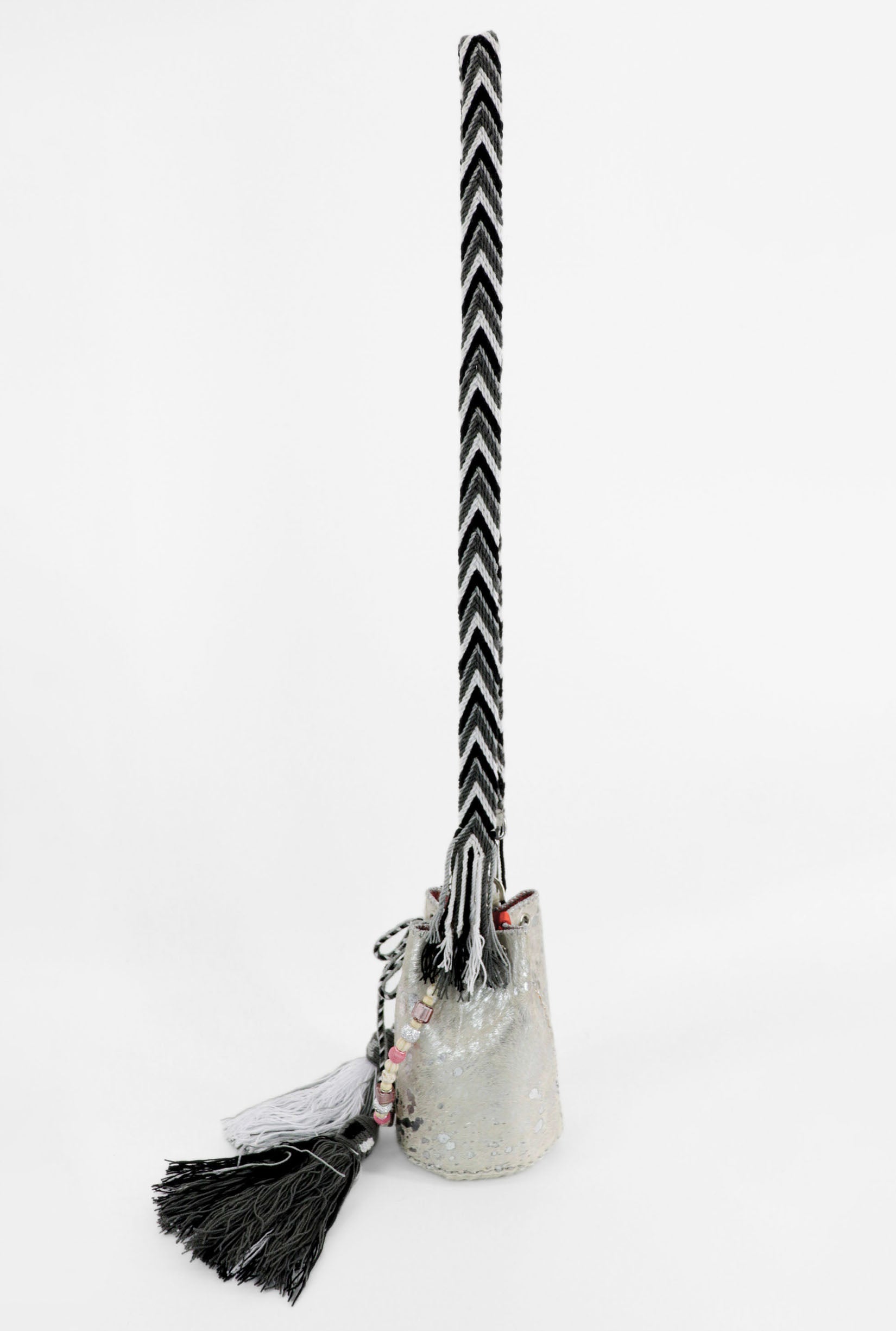 APÜNÜ BUCKET BAG X-SMALL FURRY / SILVER - PINK #350008