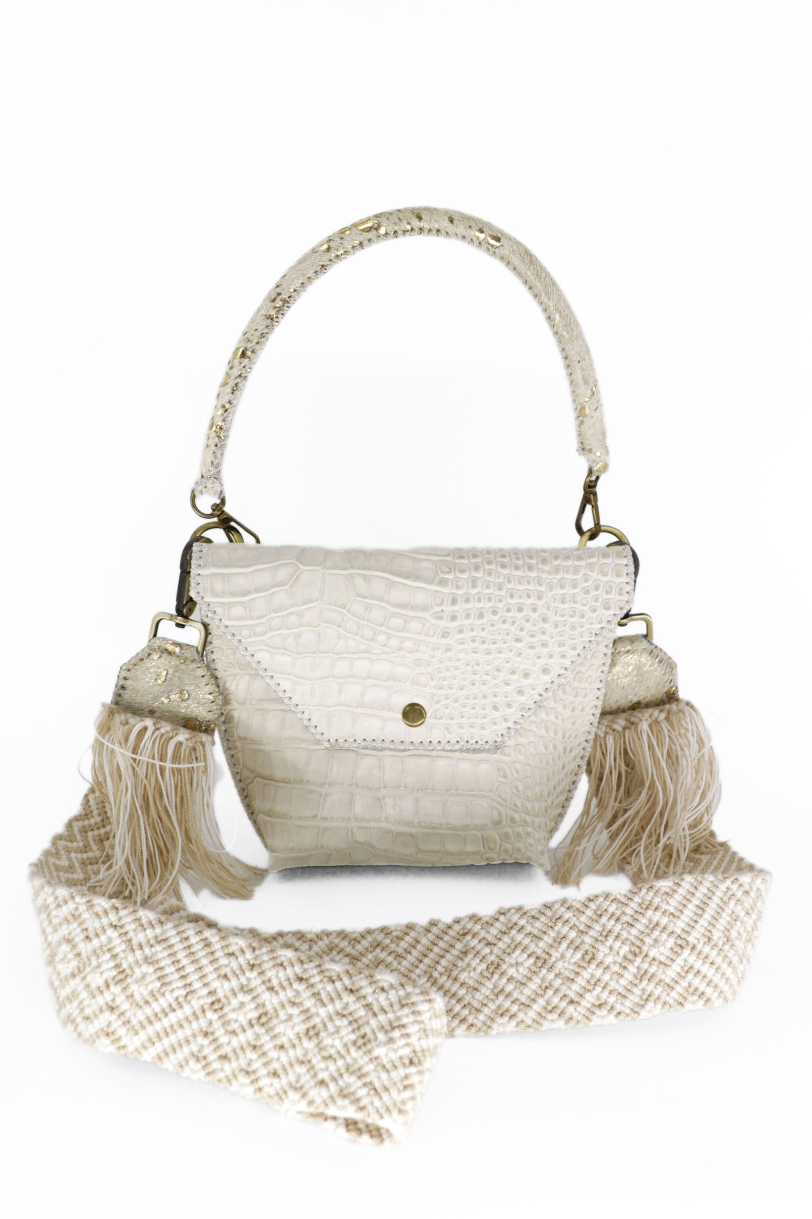 PIAMA TOTE BAG X-SMALL CROCO / OFF WHITE - BEIGE #340010