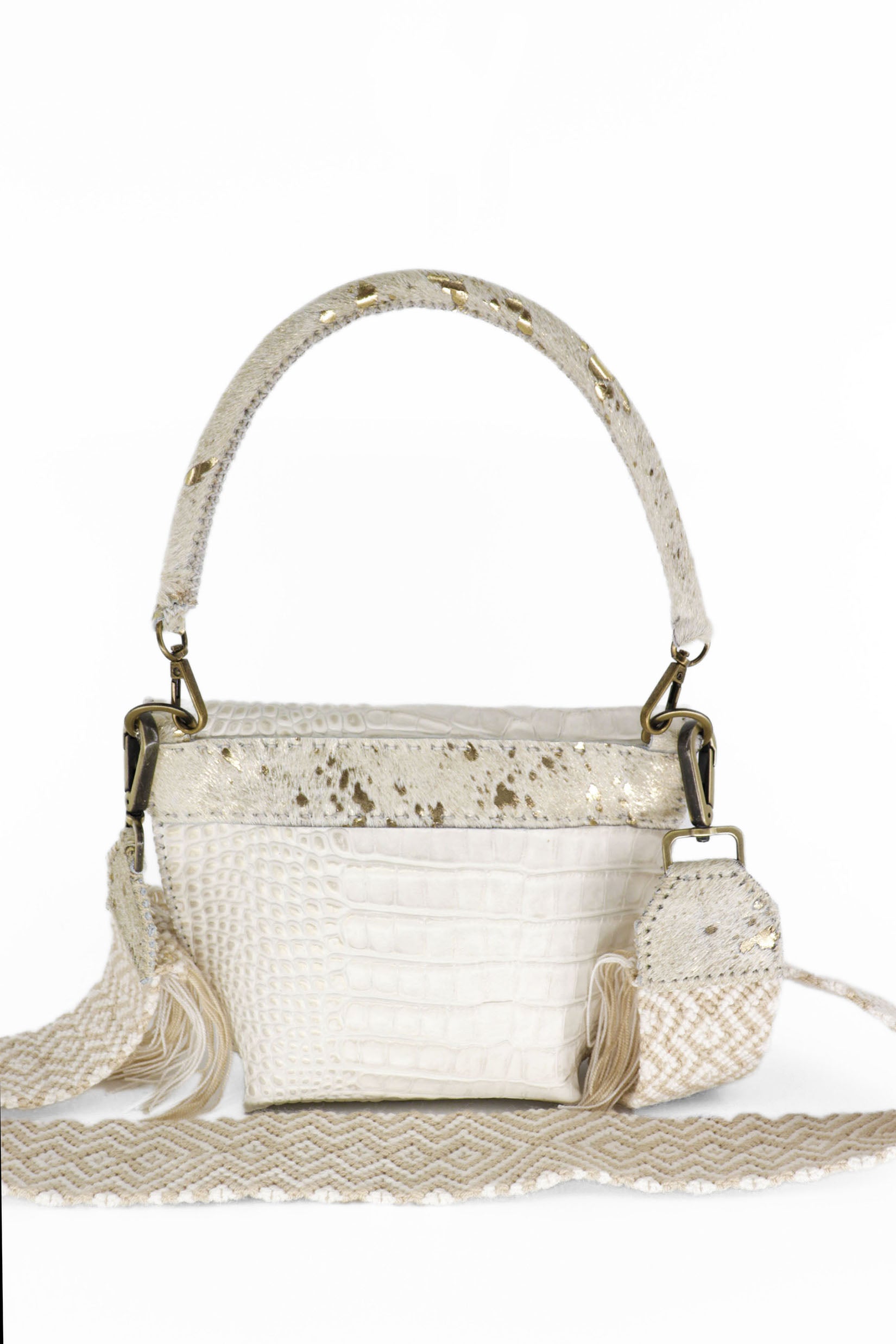 PIAMA TOTE BAG X-SMALL CROCO / OFF WHITE - BEIGE #340010