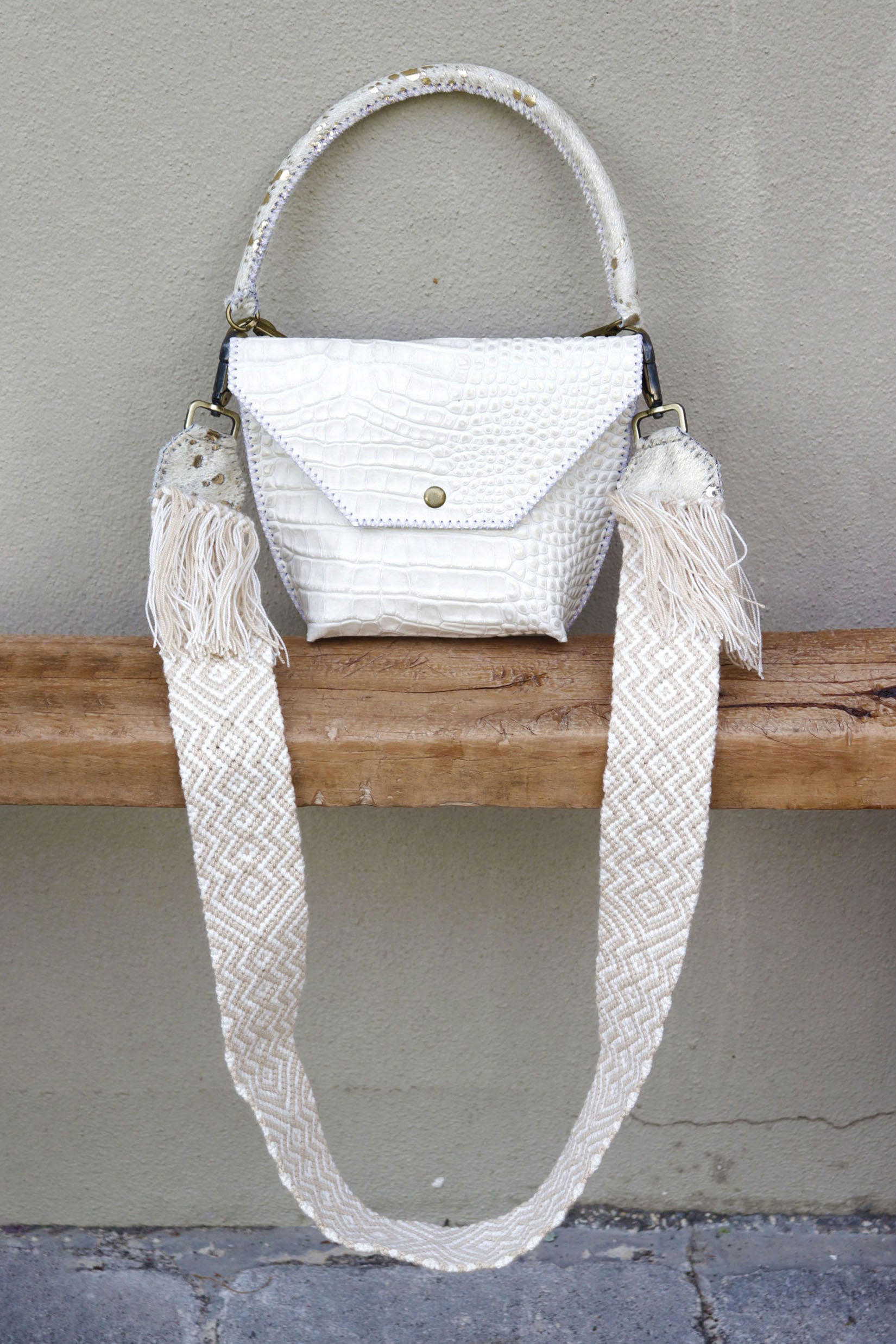 PIAMA TOTE BAG X-SMALL CROCO / OFF WHITE - BEIGE #340010