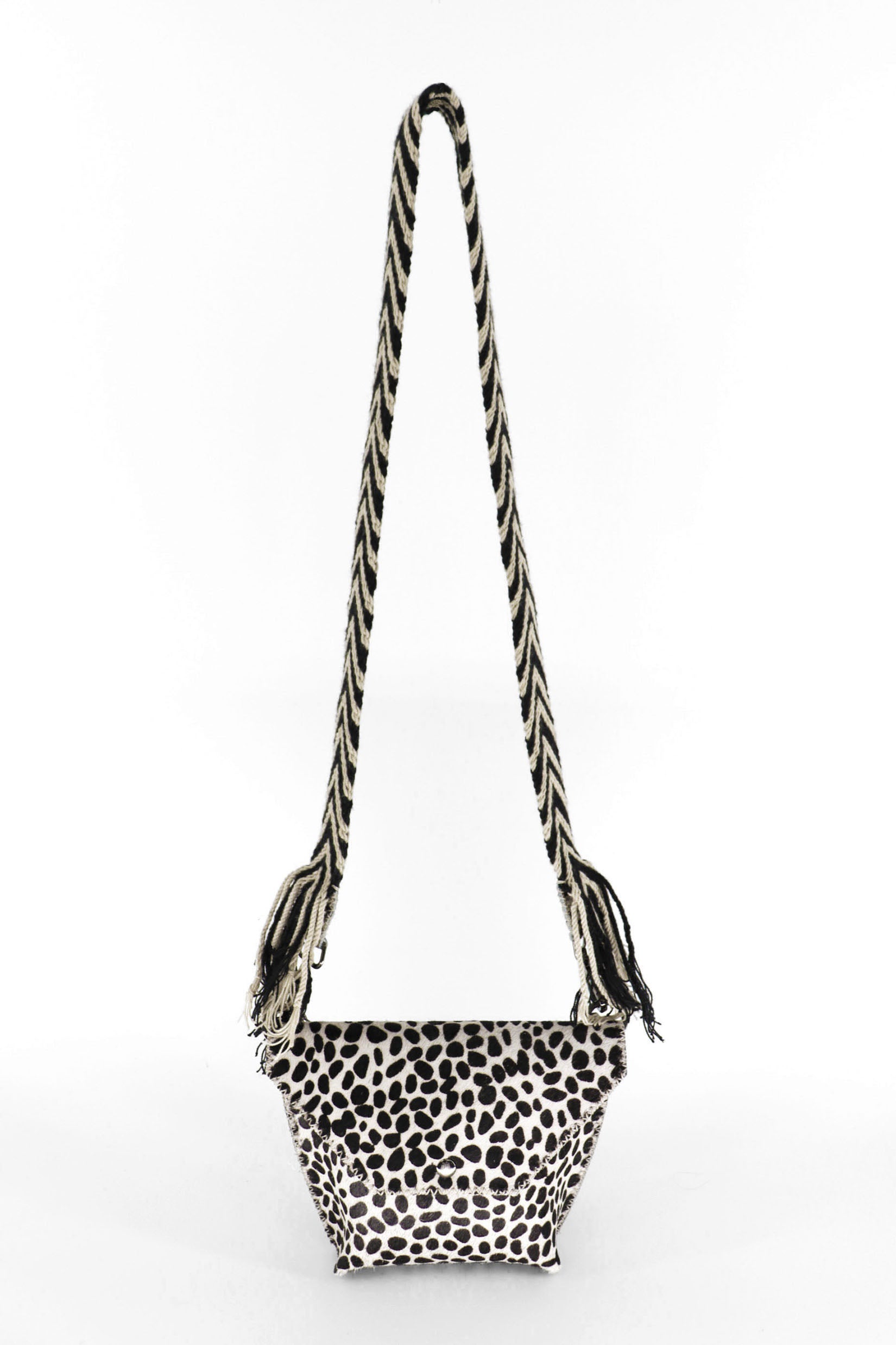 PIAMA TOTE BAG X-SMALL FURRY / BLK&WHI DOTS - DRK BRW #330015