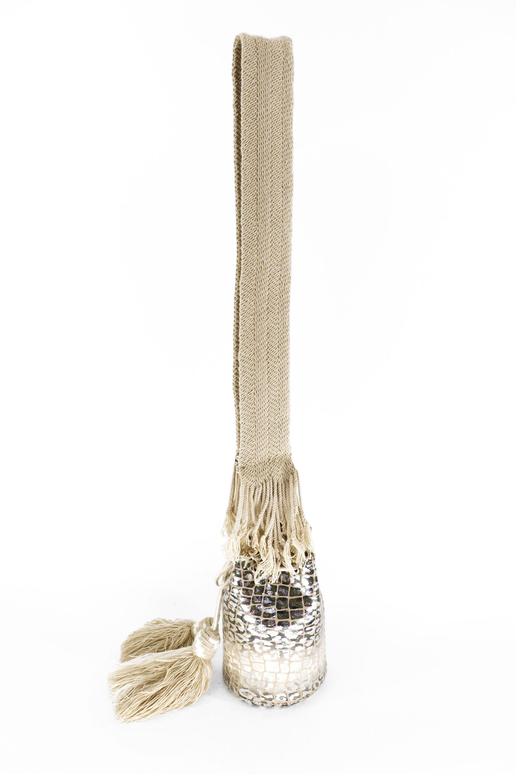 APÜNÜ BUCKET BAG X-SMALL CROCO MIX / SILVER GRAY - BEIGE #360011