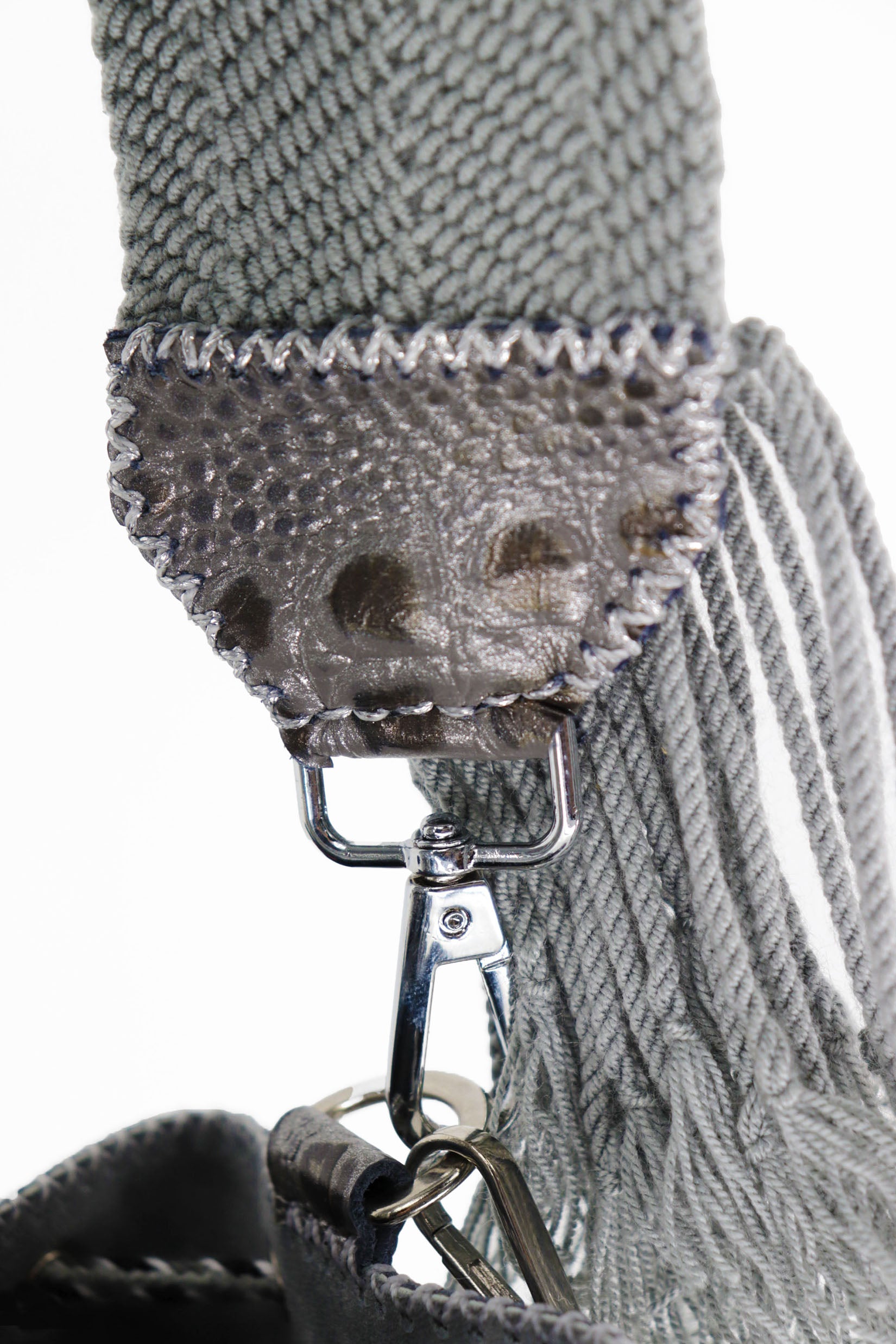 APÜNÜ BUCKET BAG X-SMALL CROCO / GUN METAL - GRAY #360010