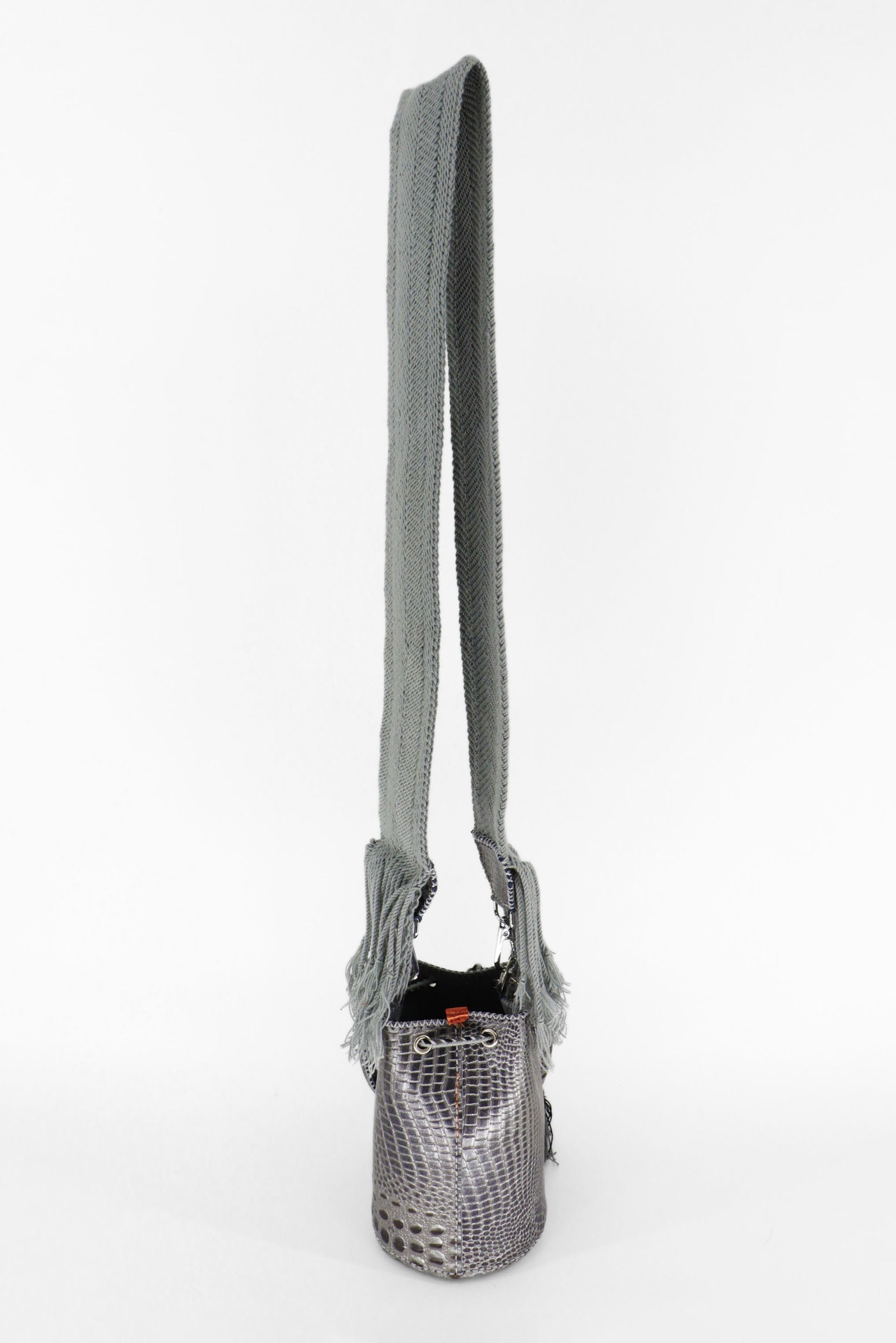 APÜNÜ BUCKET BAG X-SMALL CROCO / GUN METAL - GRAY #360010