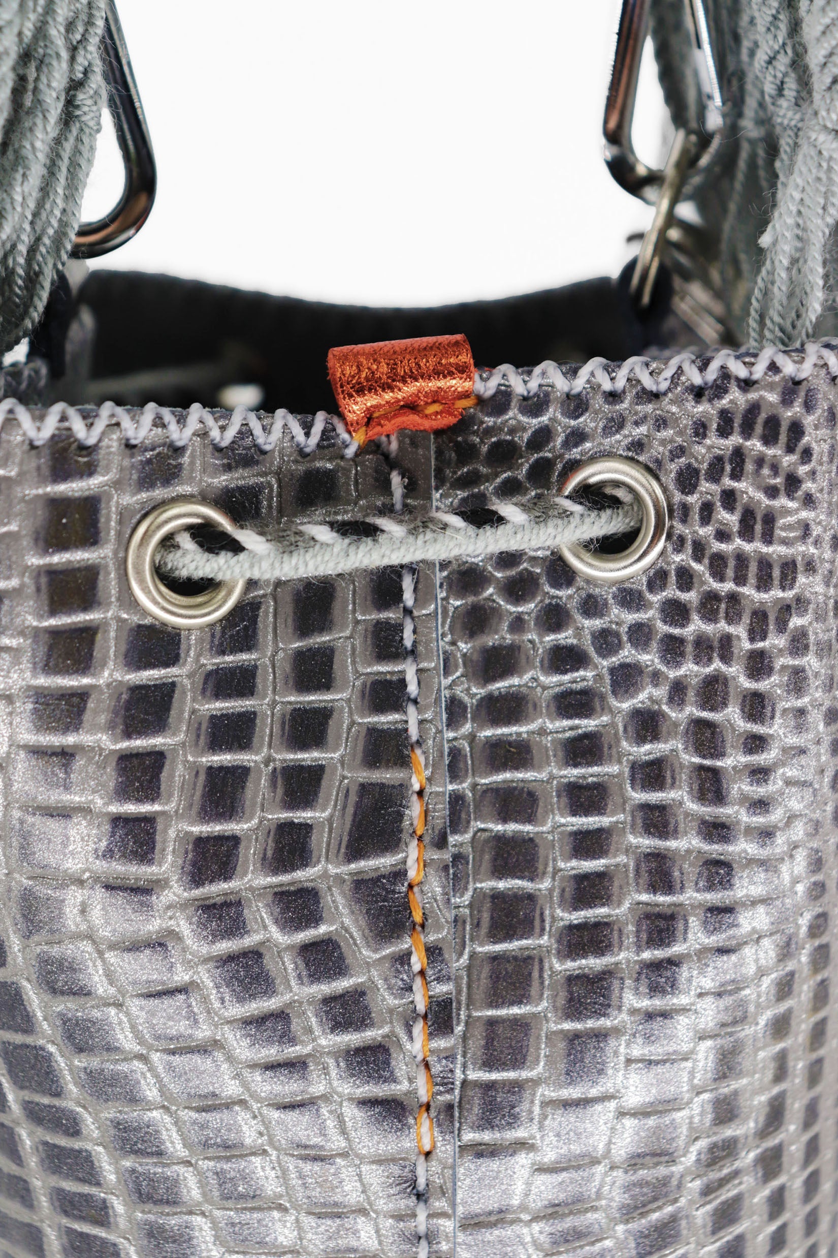 APÜNÜ BUCKET BAG X-SMALL CROCO / GUN METAL - GRAY #360010