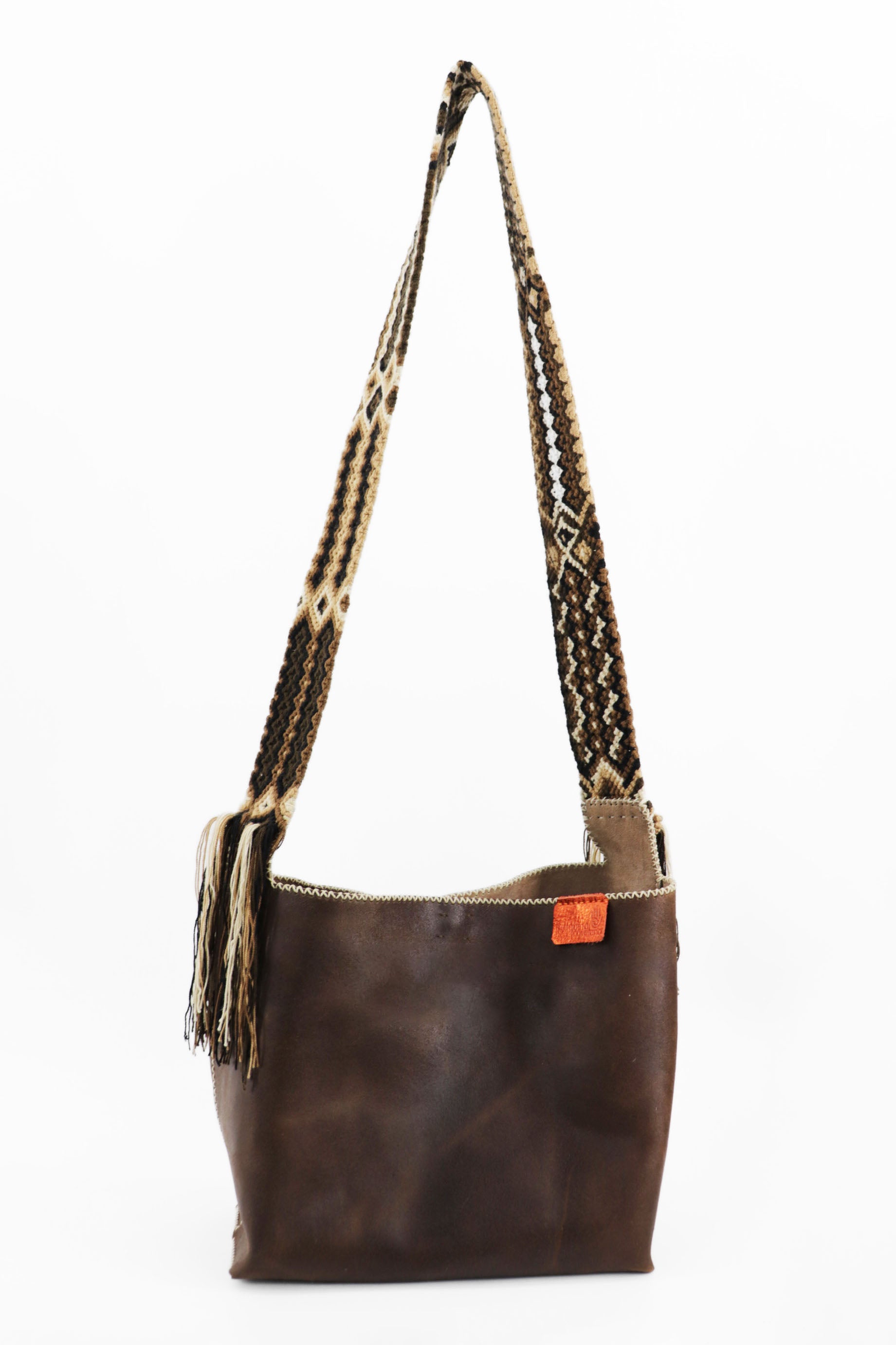 PIAMA TOTE BAG MEDIUM / DARK BRW - BEIGE #200026