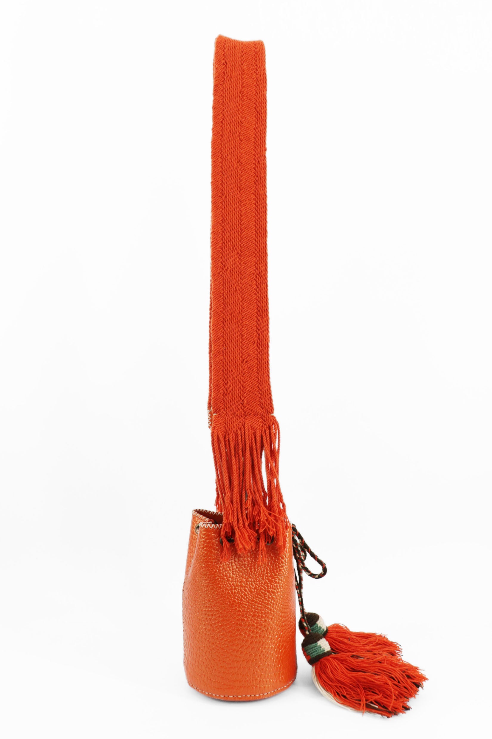 APÜNÜ BUCKET BAG X-SMALL CROCO / ORANGE - ORANGE #360013