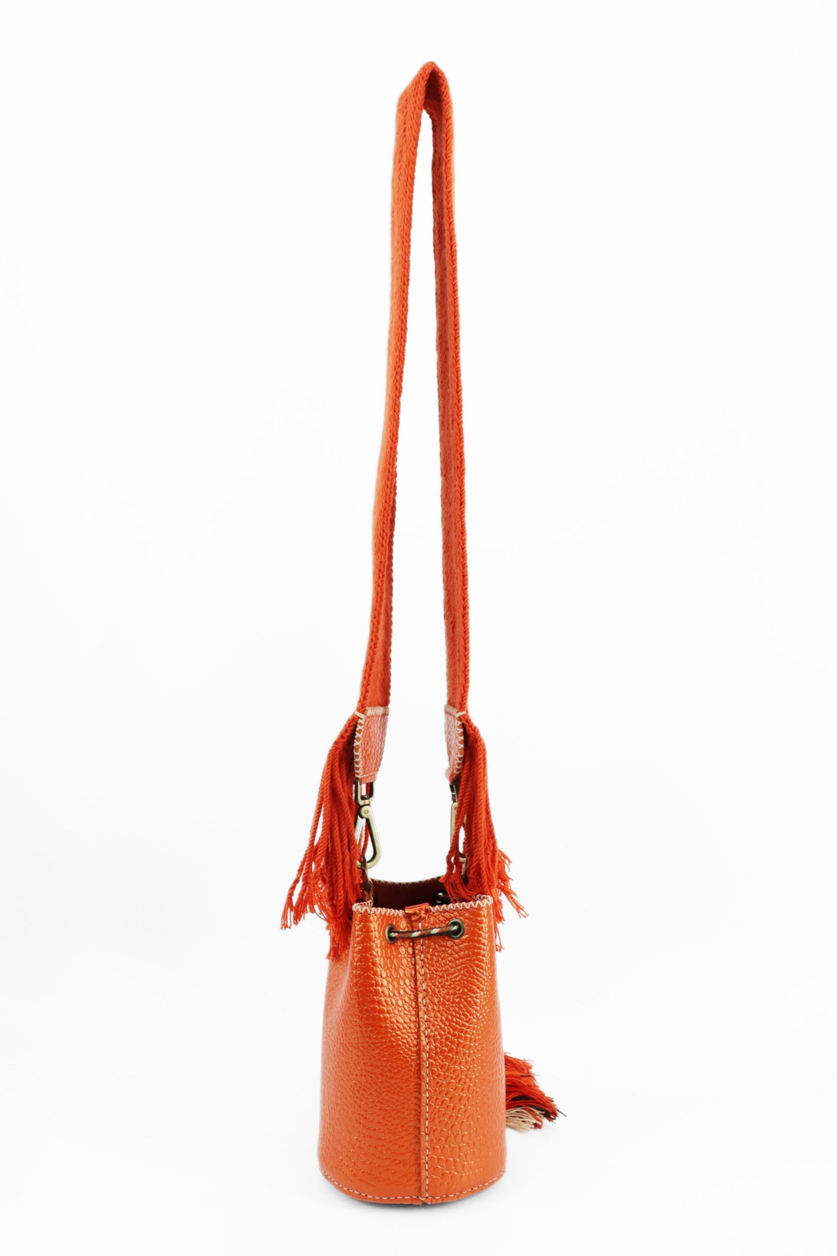 APÜNÜ BUCKET BAG X-SMALL CROCO / ORANGE - ORANGE #360013