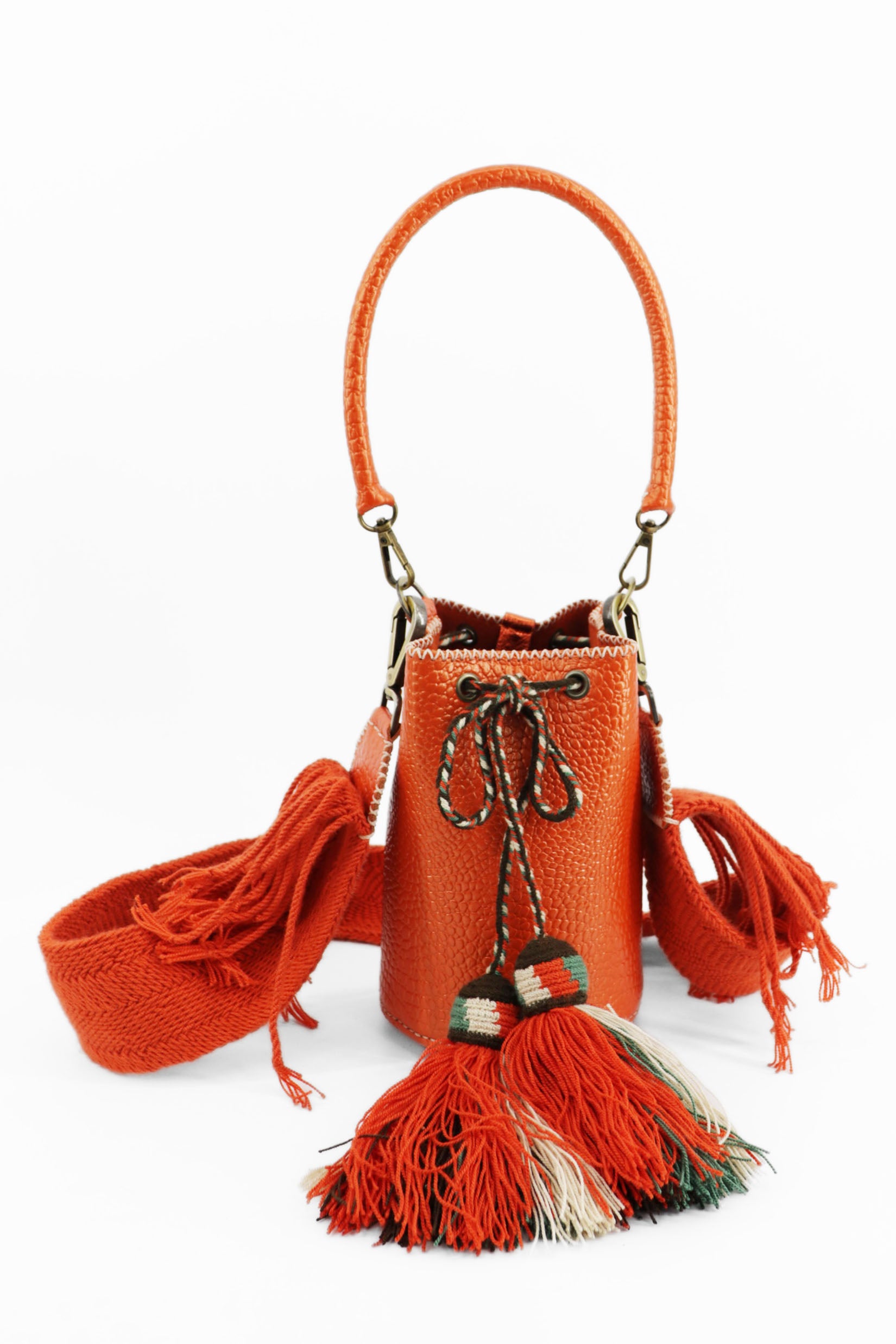 APÜNÜ BUCKET BAG X-SMALL CROCO / ORANGE - ORANGE #360013