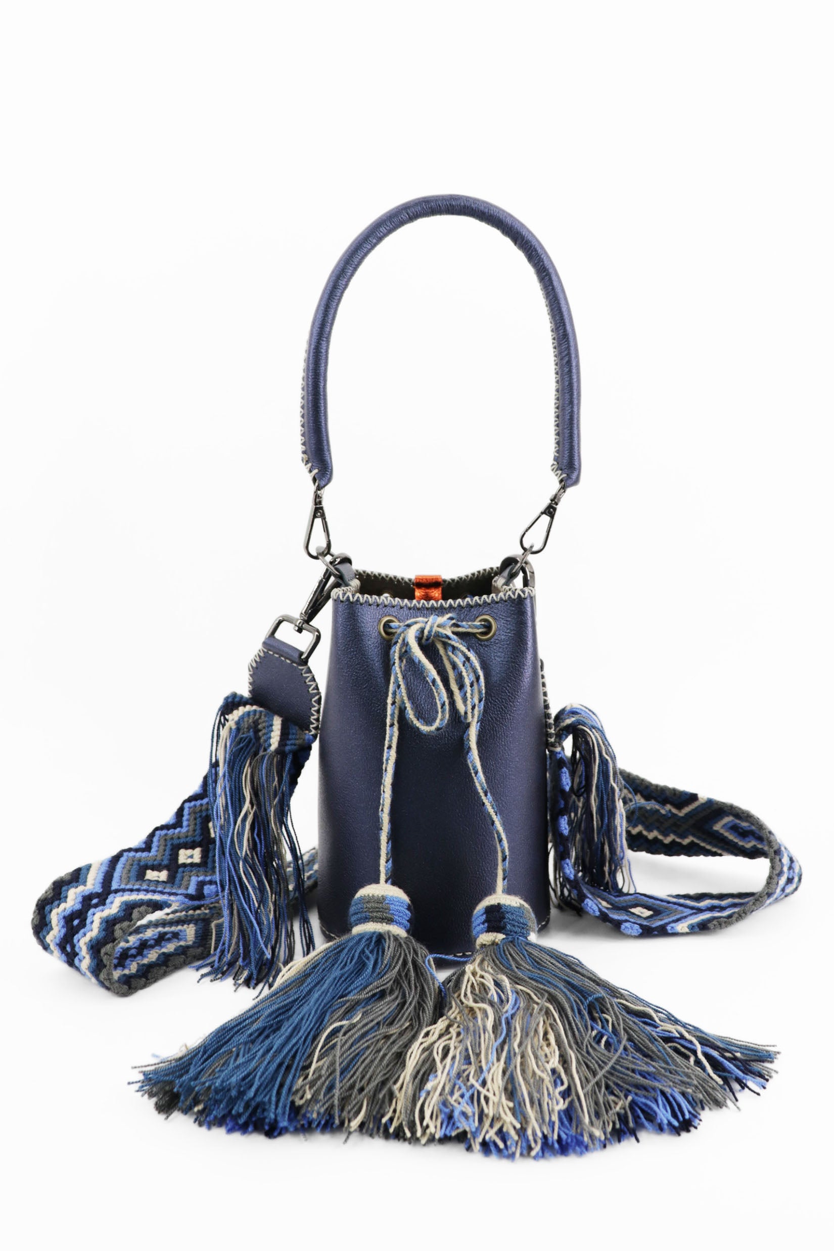 APÜNÜ BUCKET BAG X-SMALL / METAL NAVY - TAUPE #360014