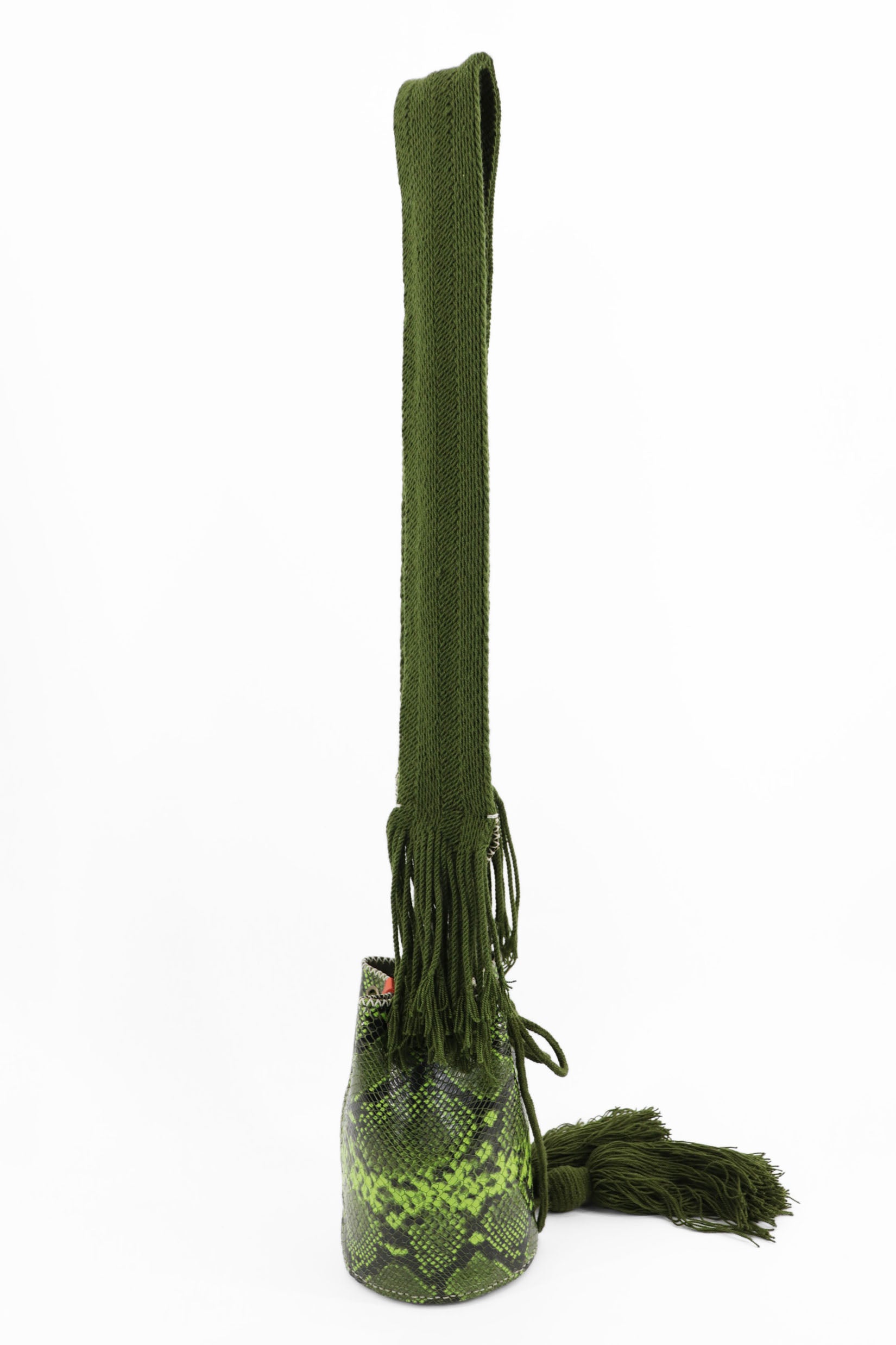 APÜNÜ BUCKET BAG X-SMALL PYTHON / OLIVE&LIME GREEN - OLIVE GREEN #360012