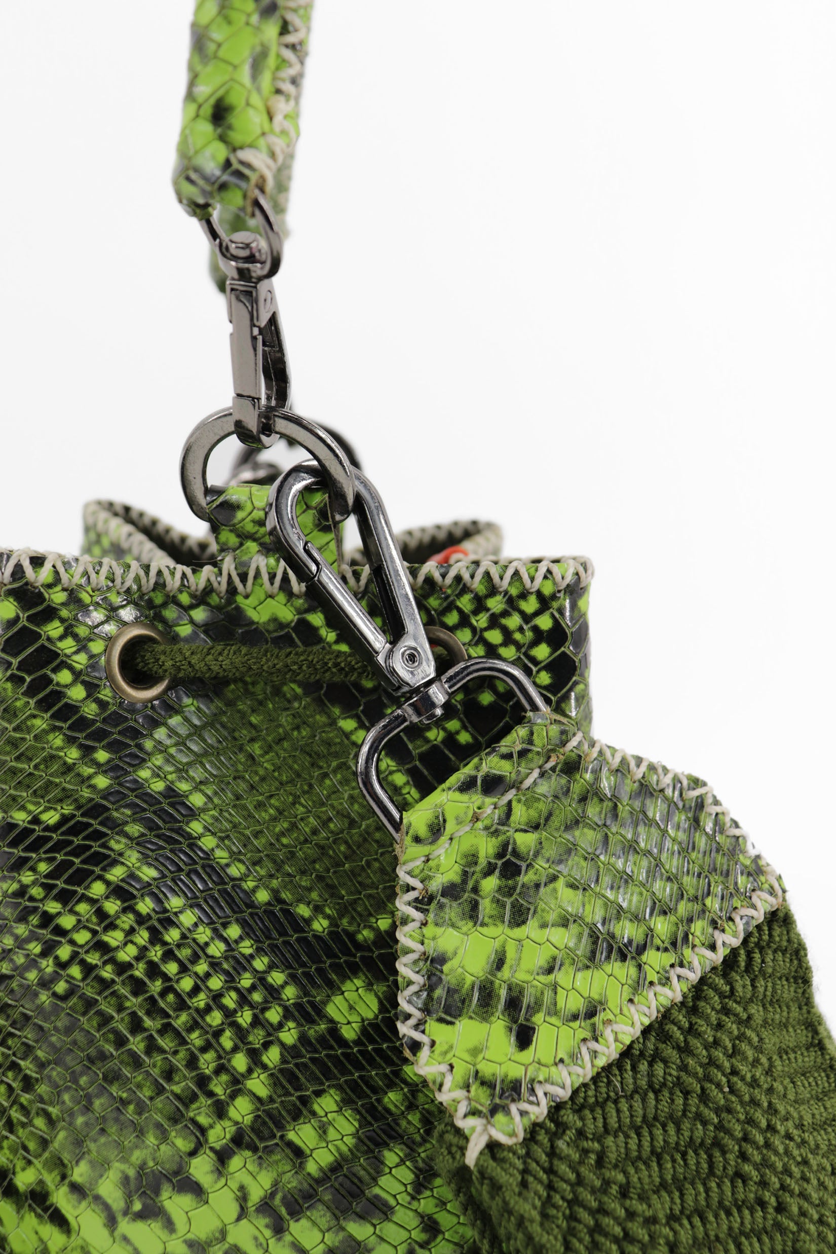 APÜNÜ BUCKET BAG X-SMALL PYTHON / OLIVE&LIME GREEN - OLIVE GREEN #360012