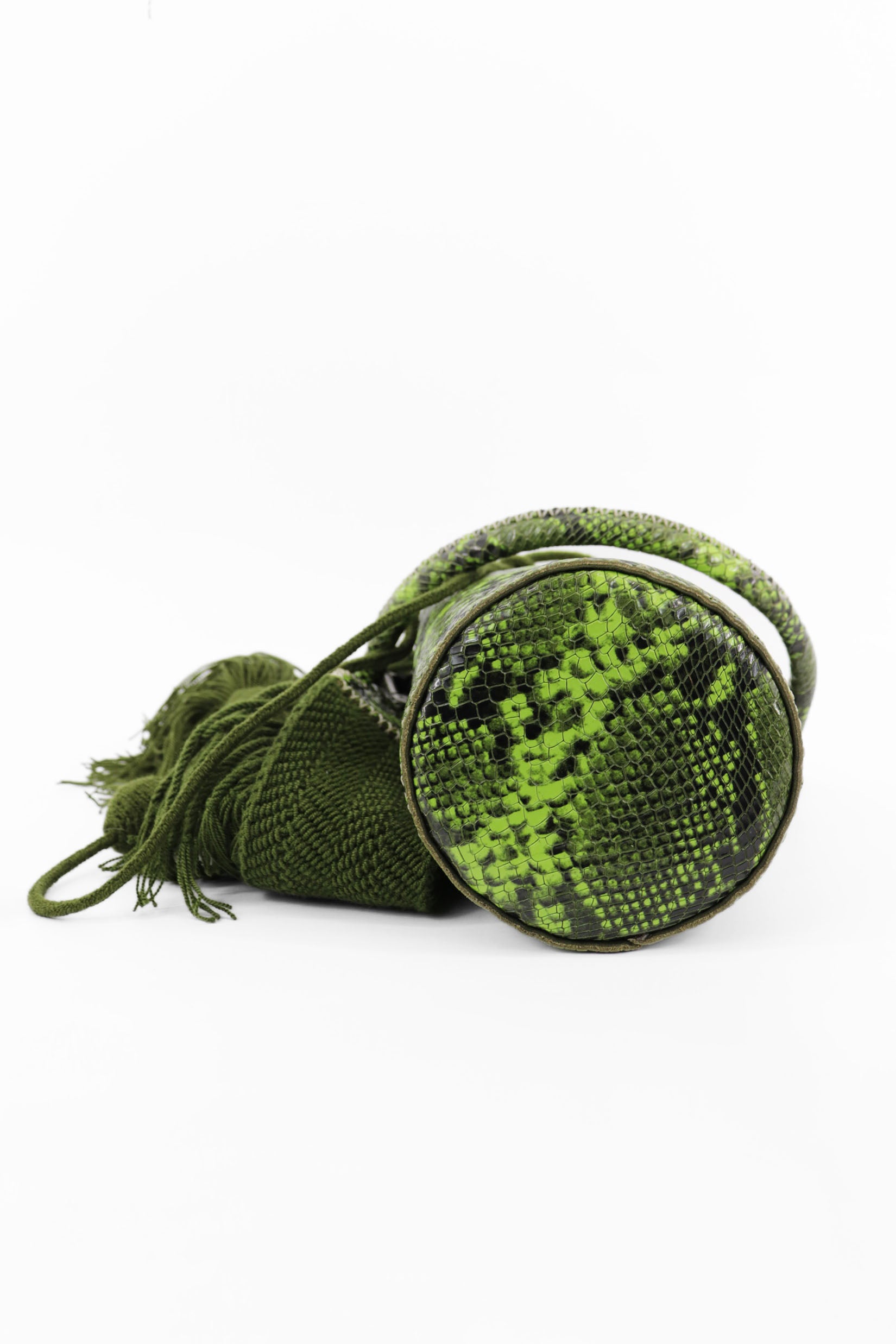 APÜNÜ BUCKET BAG X-SMALL PYTHON / OLIVE&LIME GREEN - OLIVE GREEN #360012