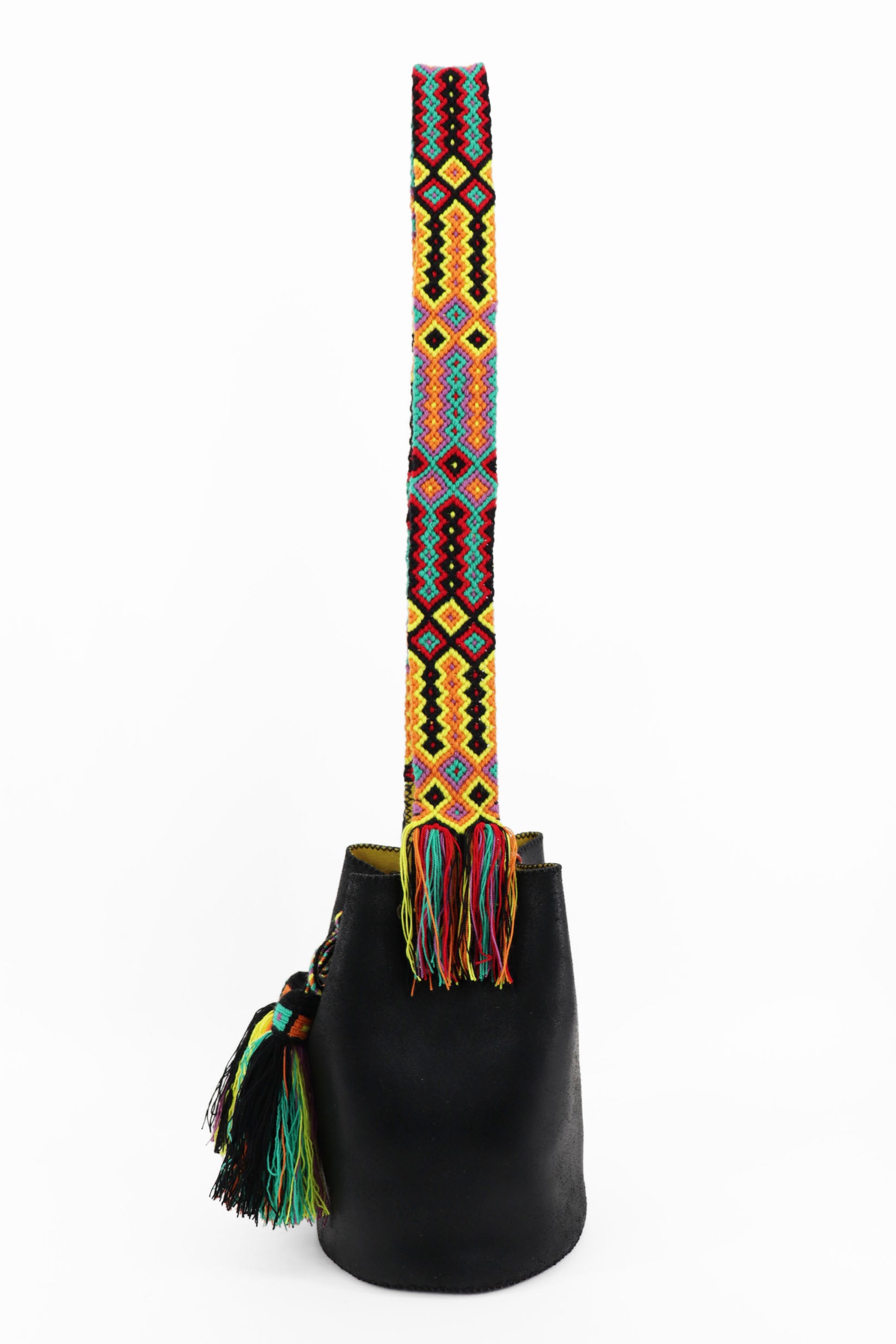 APÜNÜ BUCKET BAG LARGE / BLACK - YELLOW #110042