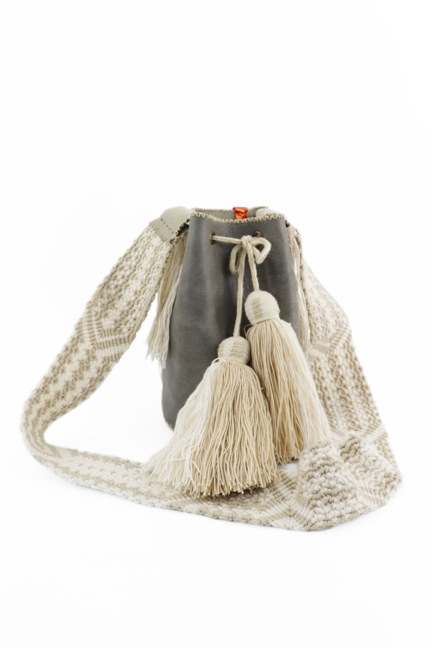 APÜNÜ BUCKET BAG SMALL / GRAY - LIGHT BEIGE #120042