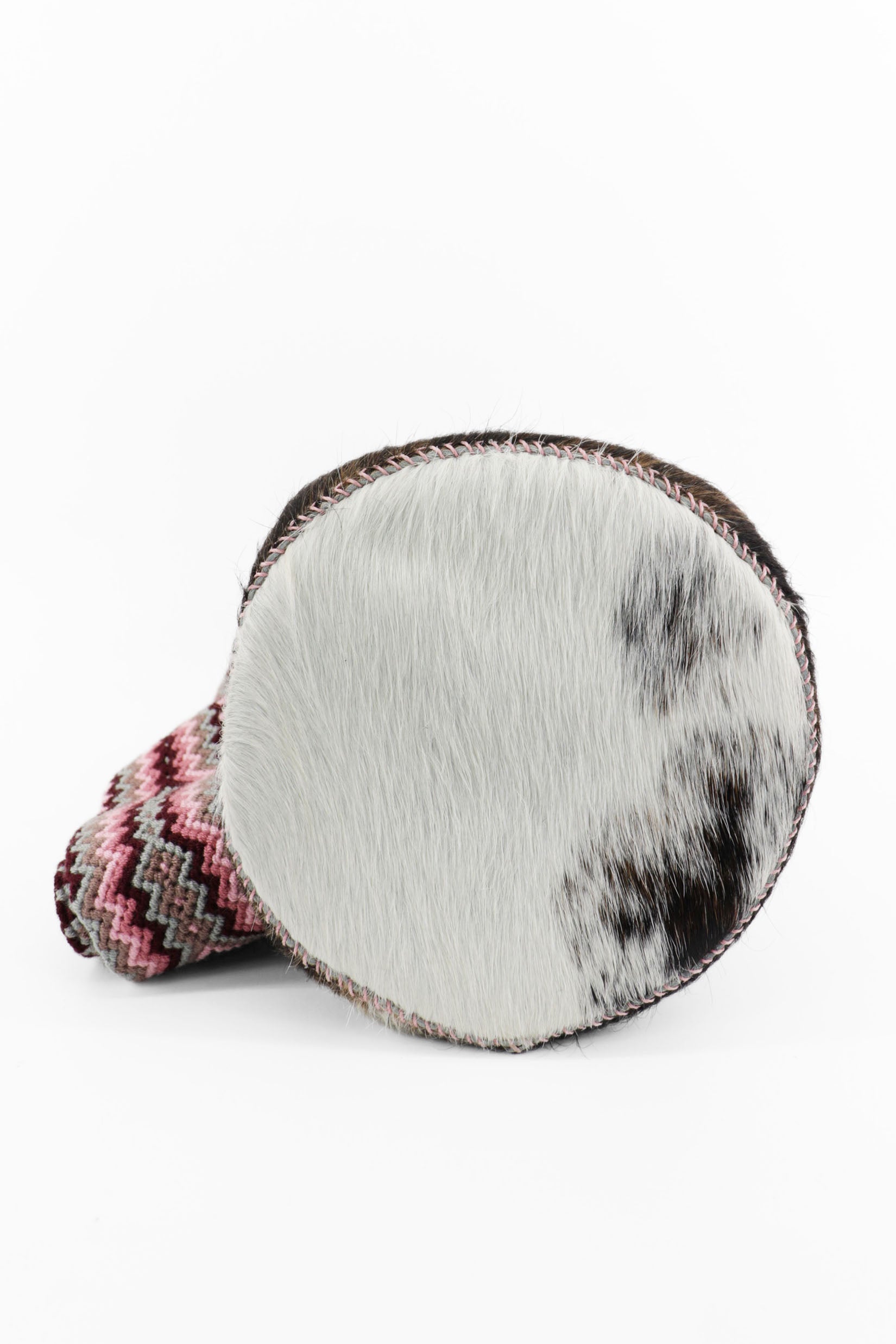 APÜNÜ BUCKET BAG LARGE FURRY / DRK BRW&WHI - PINK #100020