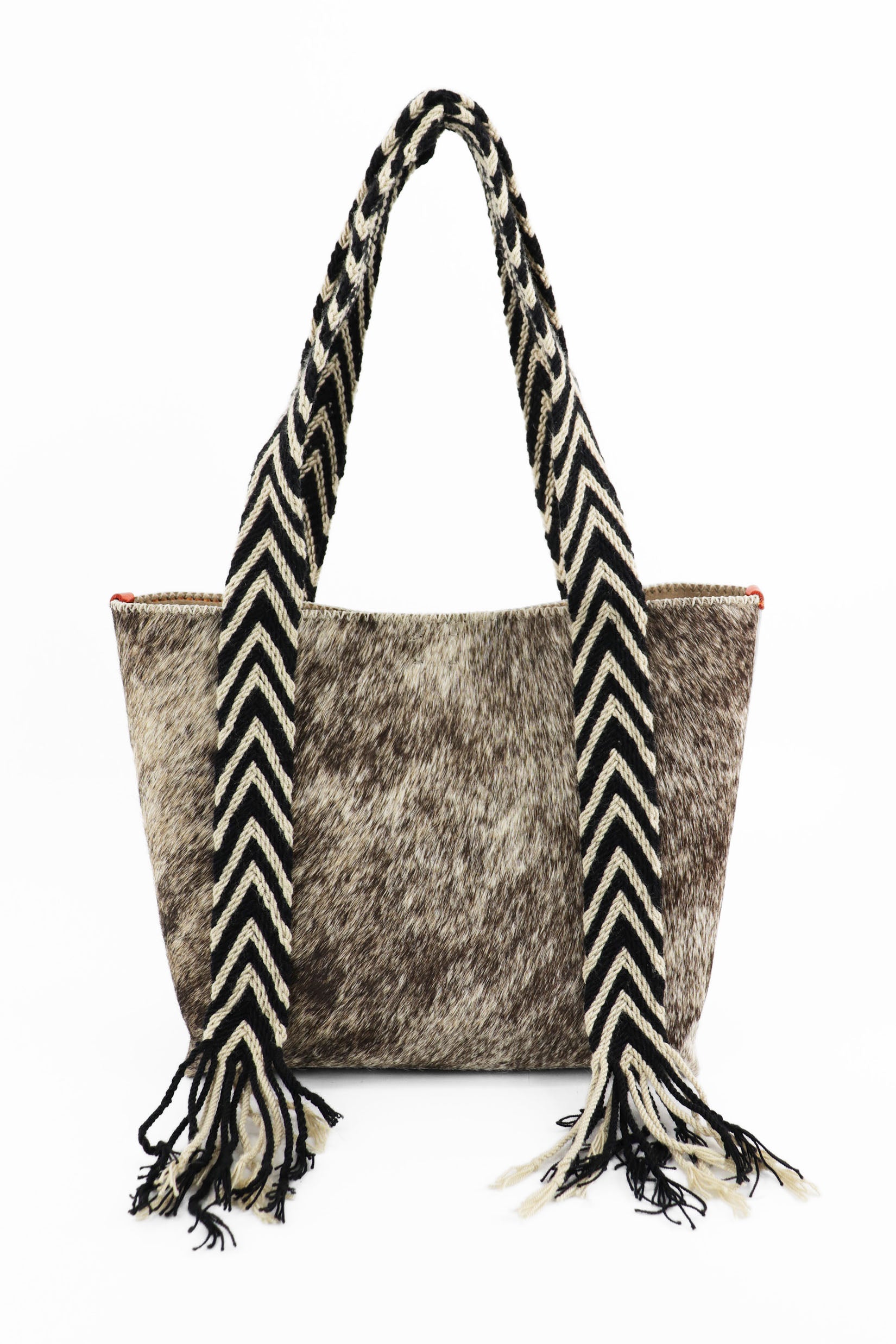 PIAMA TOTE BAG MEDIUM FURRY / TAUPE&WHI - BEIGE #190010 –Joaquina