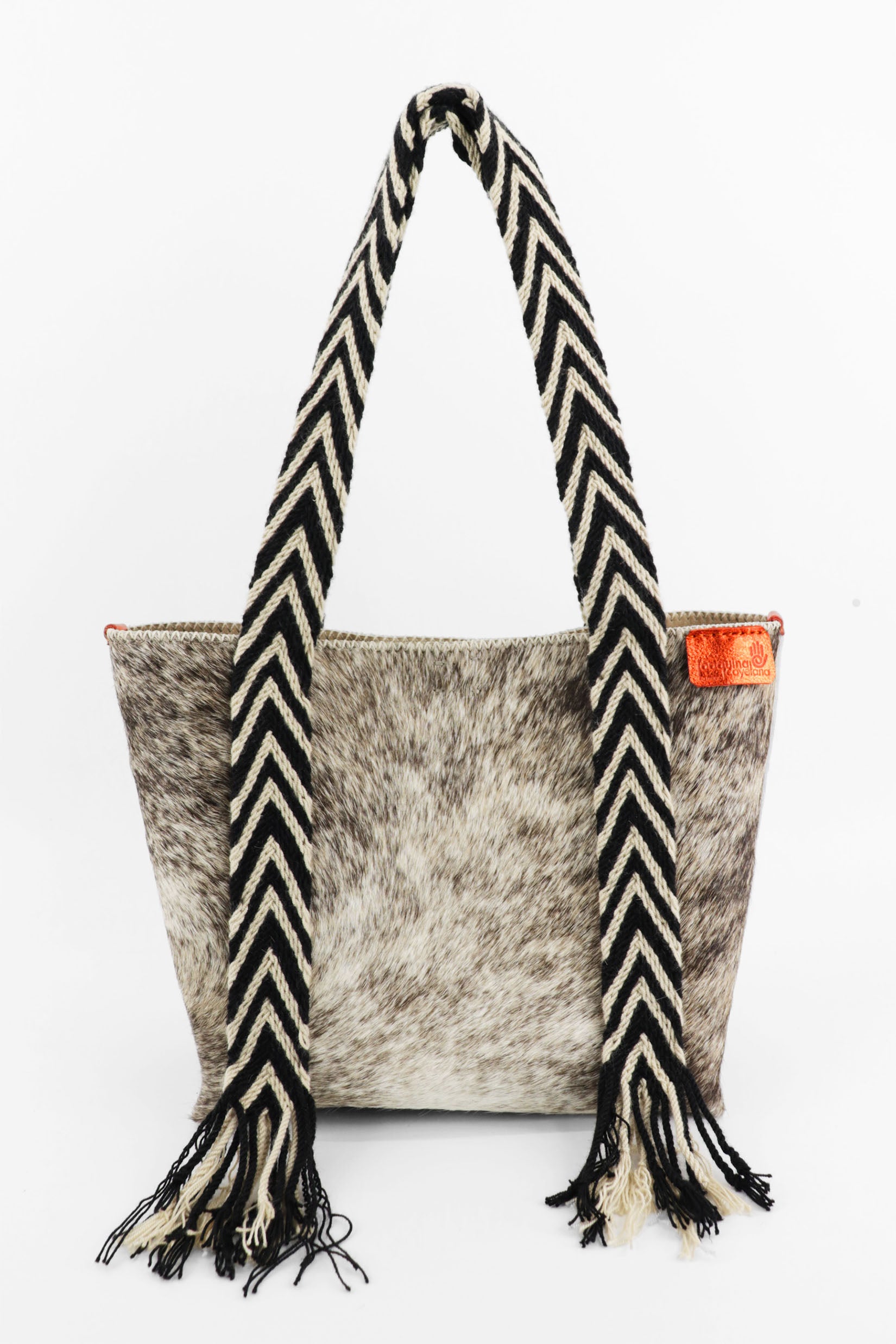 PIAMA TOTE BAG MEDIUM FURRY / TAUPE&WHI - BEIGE #190010 –Joaquina