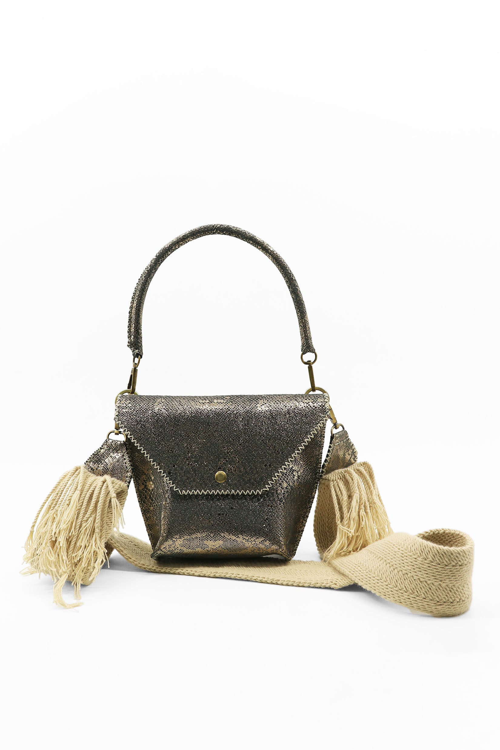 PIAMA TOTE BAG X-SMALL PYTHON / GREY & GOLD - BEIGE #340012