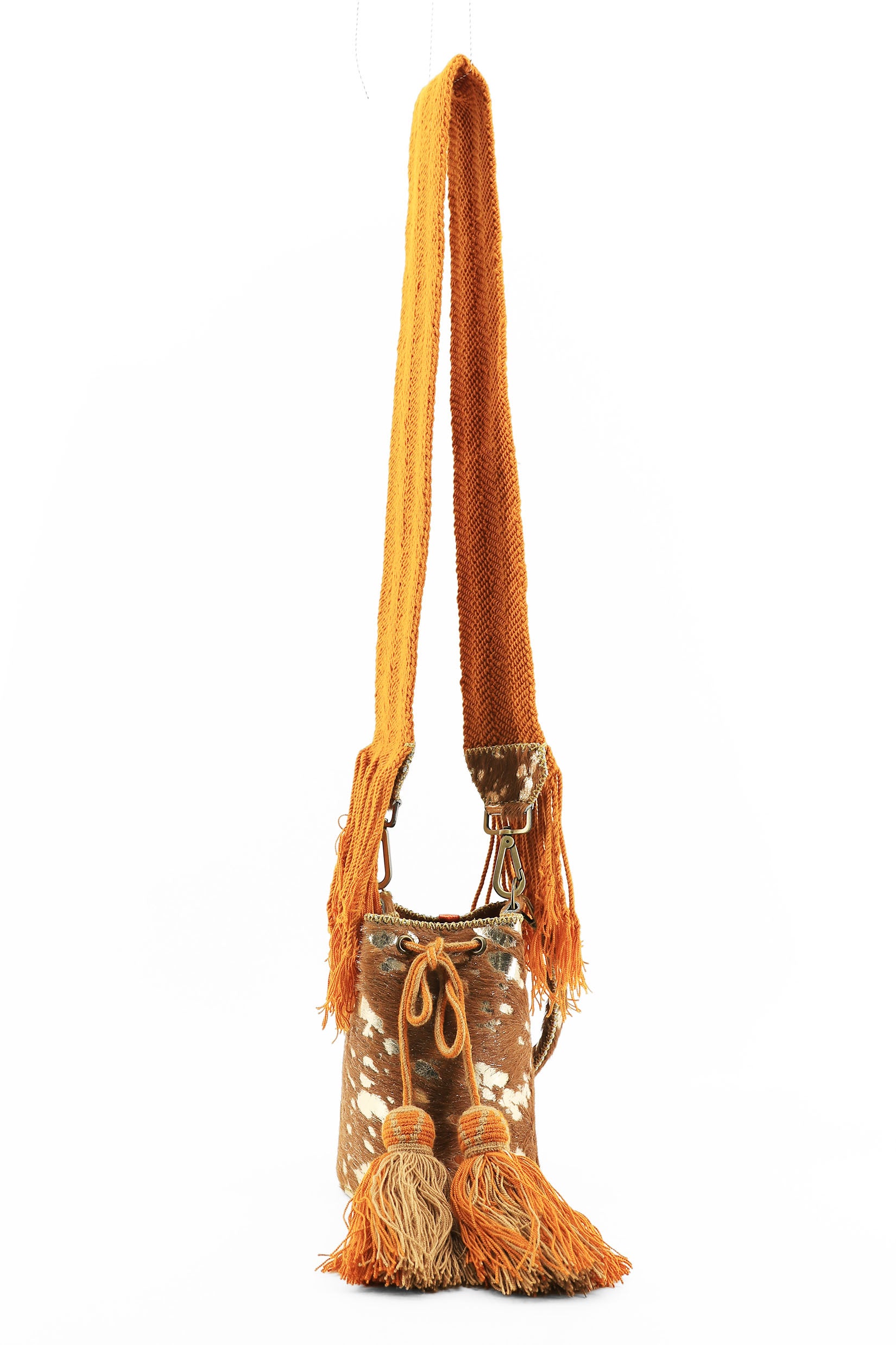 APÜNÜ BUCKET BAG X-SMALL FURRY / CAMEL & GOLD - MUSTARD #350019
