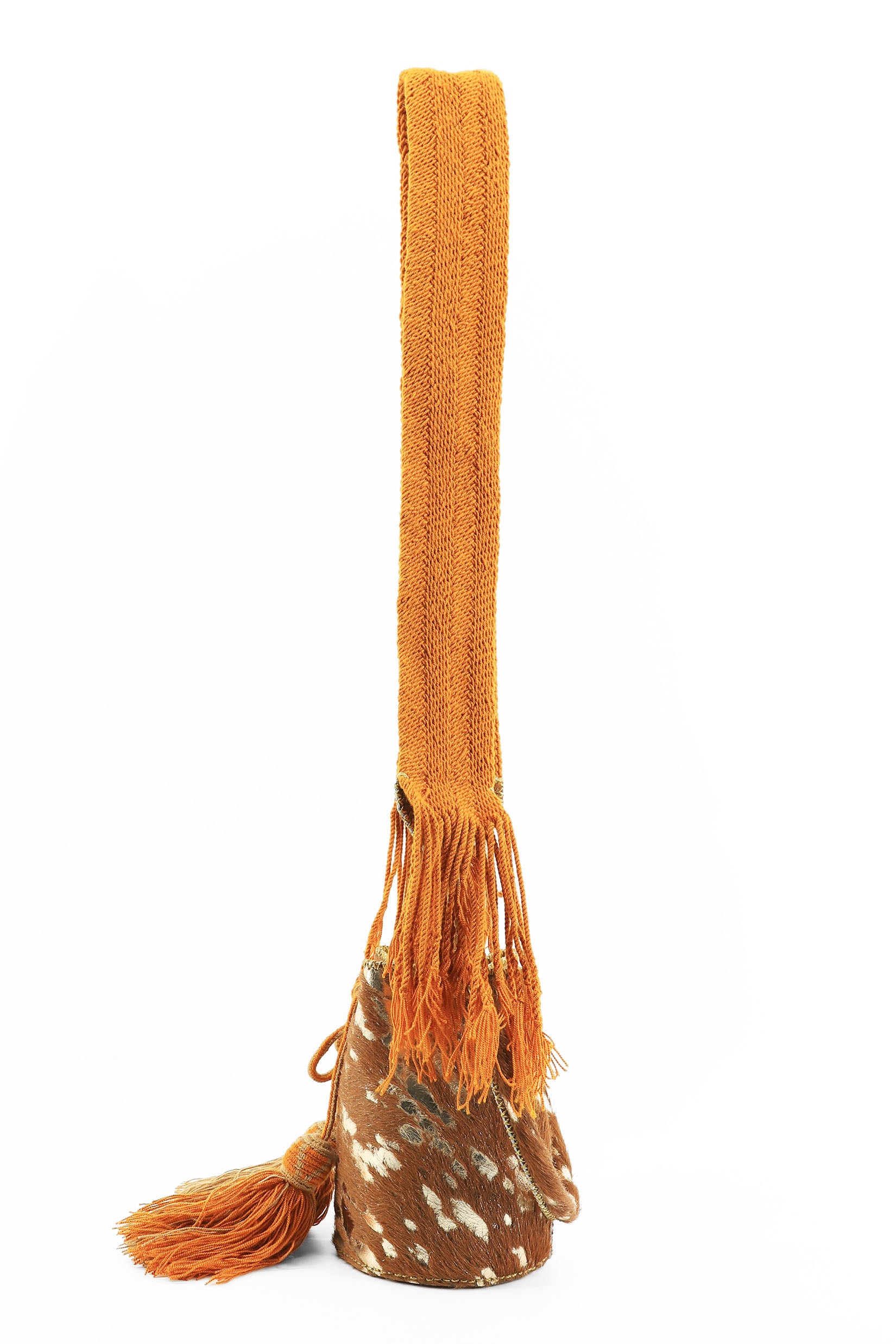 APÜNÜ BUCKET BAG X-SMALL FURRY / CAMEL & GOLD - MUSTARD #350019