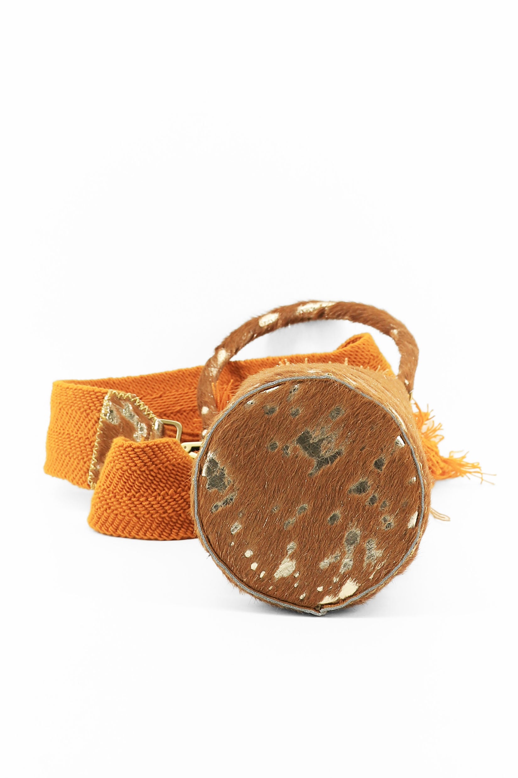 APÜNÜ BUCKET BAG X-SMALL FURRY / CAMEL & GOLD - MUSTARD #350019