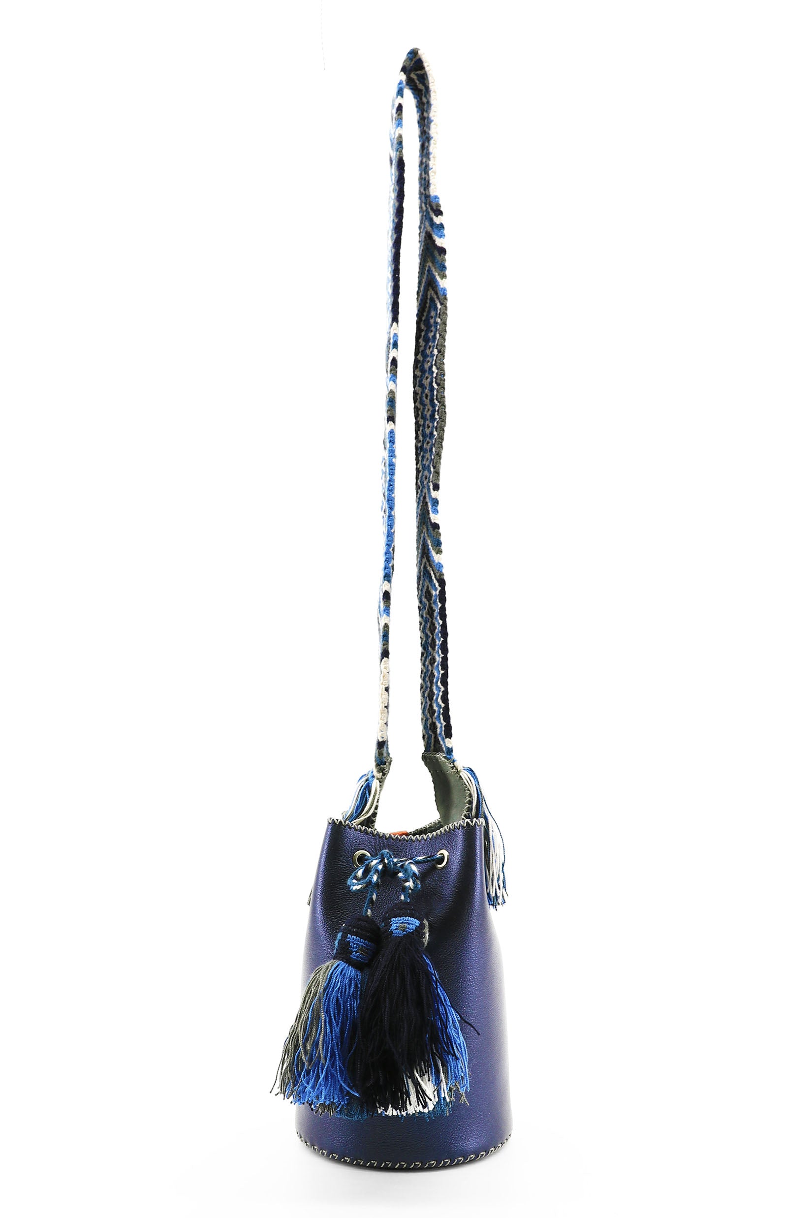 APÜNÜ BUCKET BAG SMALL / METALLIC NAVY / GRAY #120045