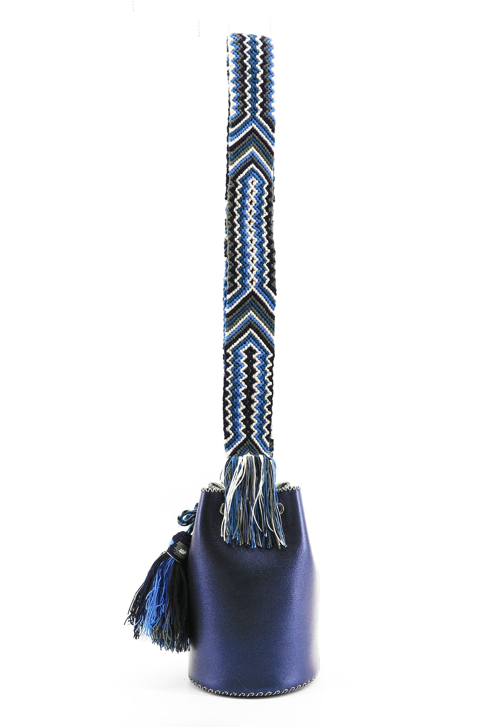 APÜNÜ BUCKET BAG SMALL / METALLIC NAVY / GRAY #120045
