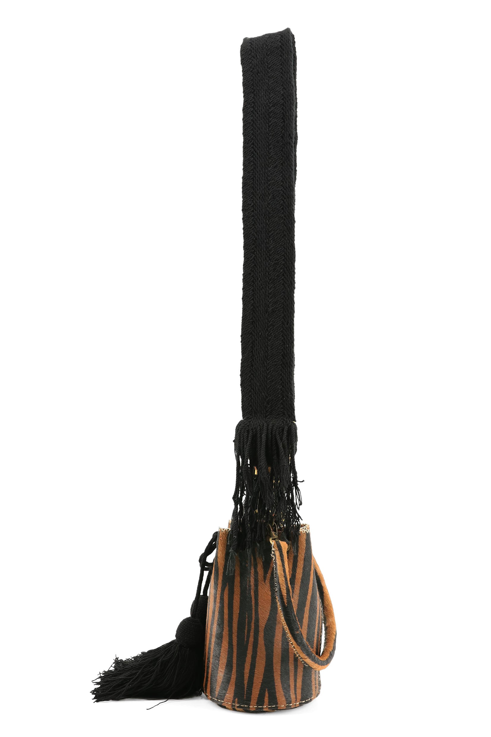 APÜNÜ BUCKET BAG  X-SMALL FURRY / TIGER COL BRW&BLK - COL BRW #350020