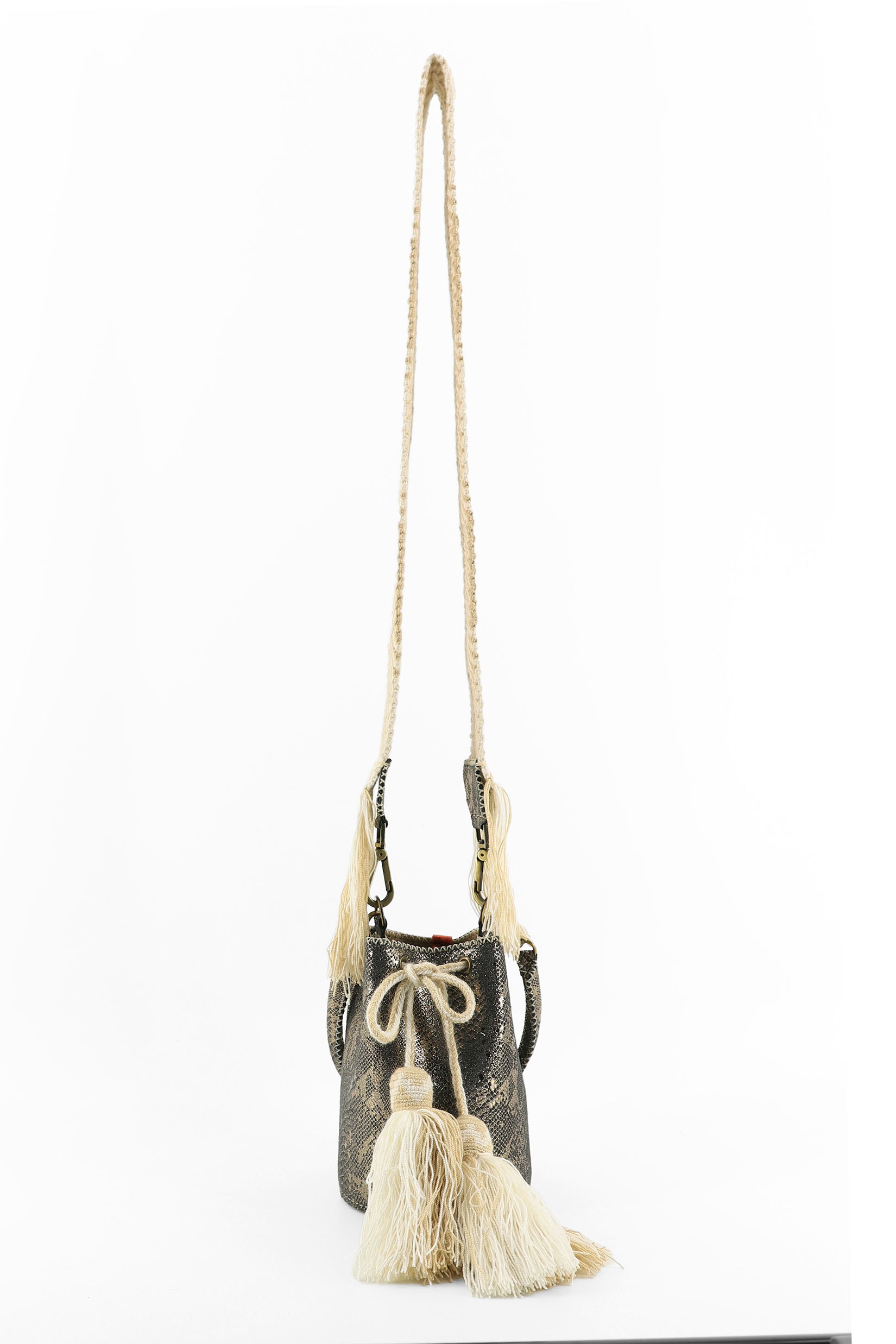 APÜNÜ BUCKET BAG X-SMALL TYPHON / GRAY GOLD - BEIGE #360017