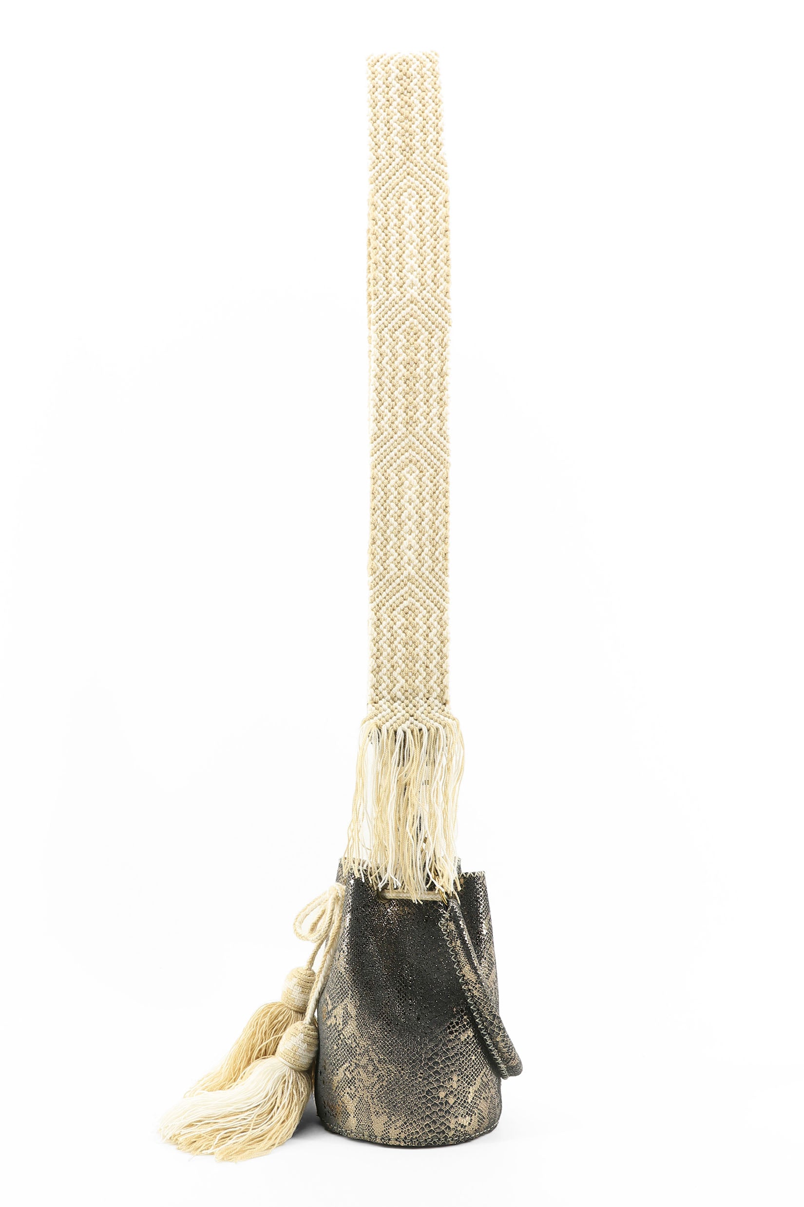 APÜNÜ BUCKET BAG X-SMALL TYPHON / GRAY GOLD - BEIGE #360017