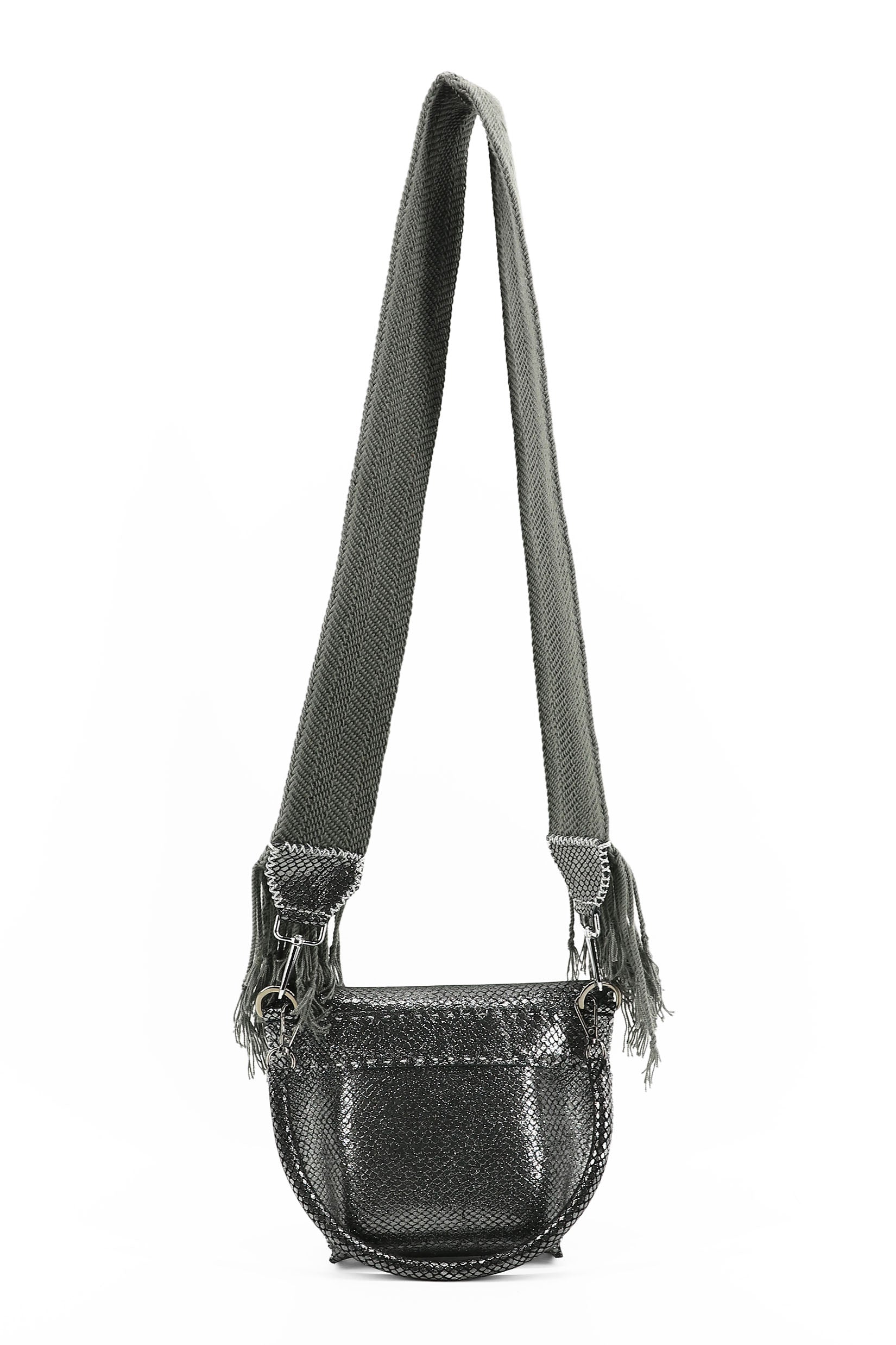 PIAMA TOTE BAG X-SMALL PYTHON / DRK GRAY-SPARKLY SILVER - GRAY #340013