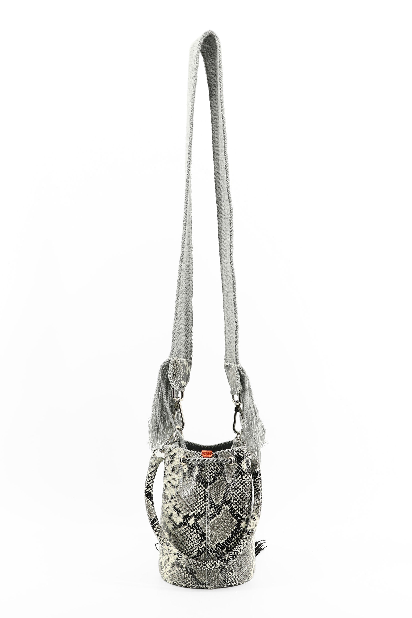 APÜNÜ BUCKET BAG X-SMALL PYTHON / GRAY&WHI - GRAY #360018