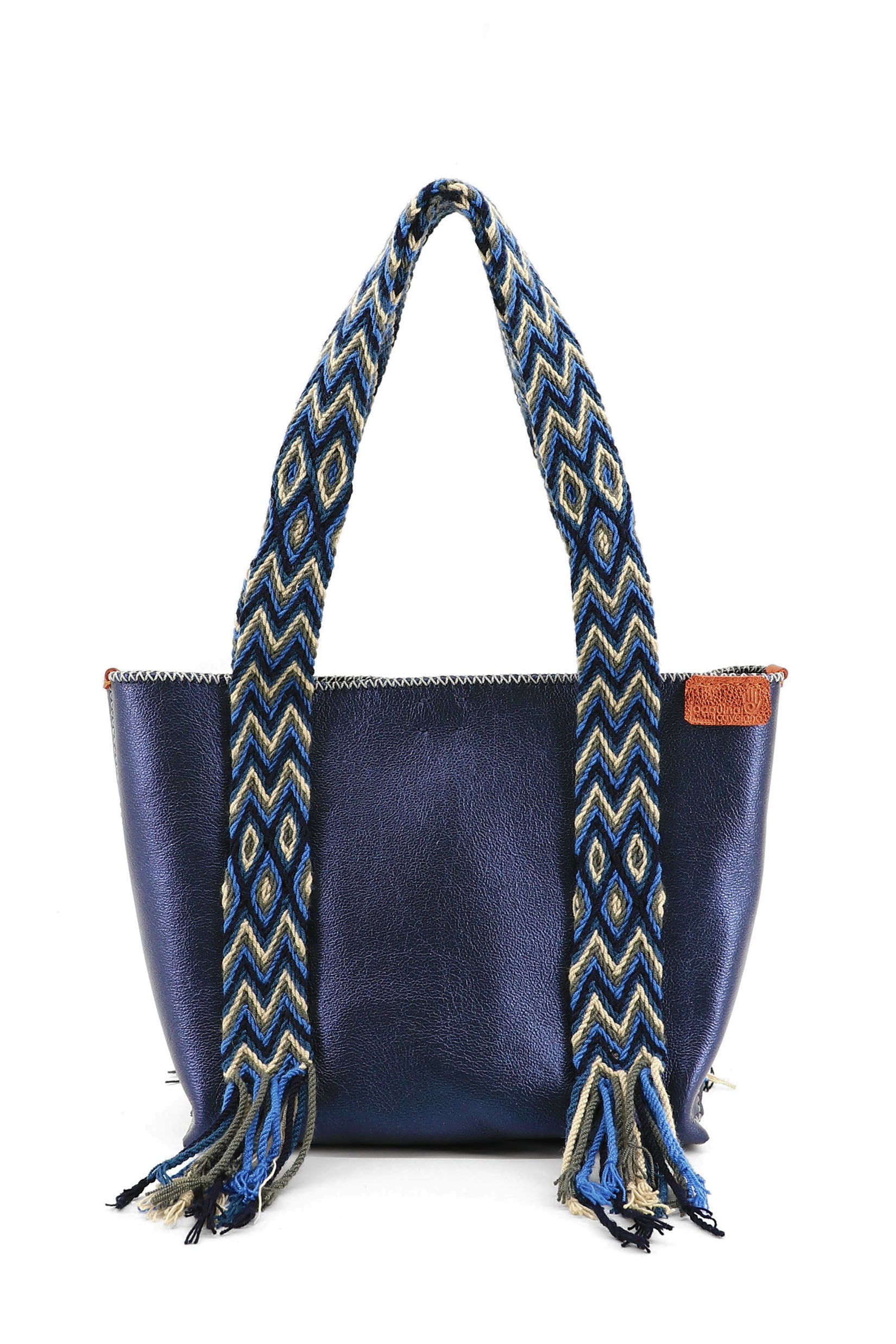 PIAMA TOTE BAG MEDIUM / METALLIC NAVY - GRAY #180016