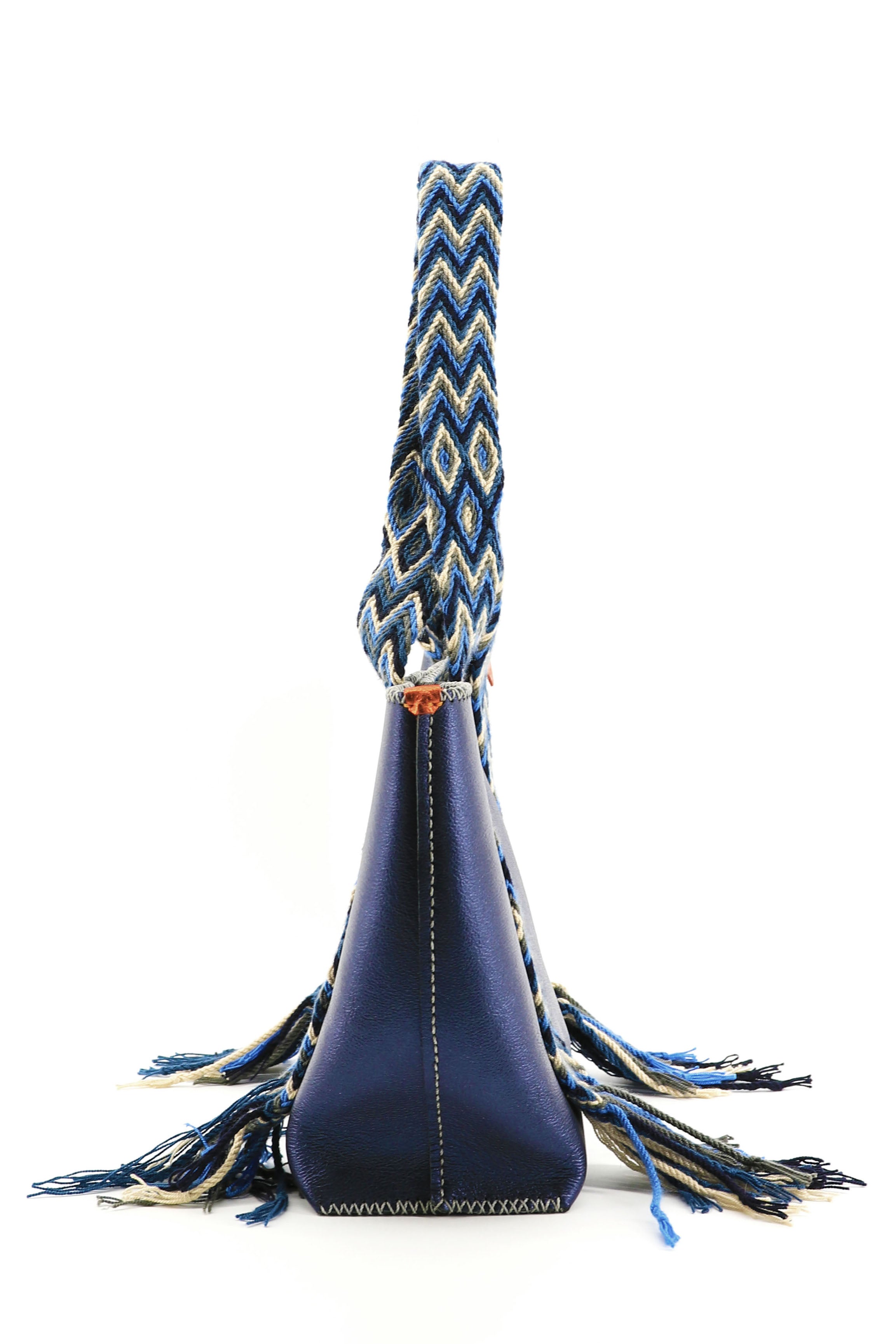 PIAMA TOTE BAG MEDIUM / METALLIC NAVY - GRAY #180016