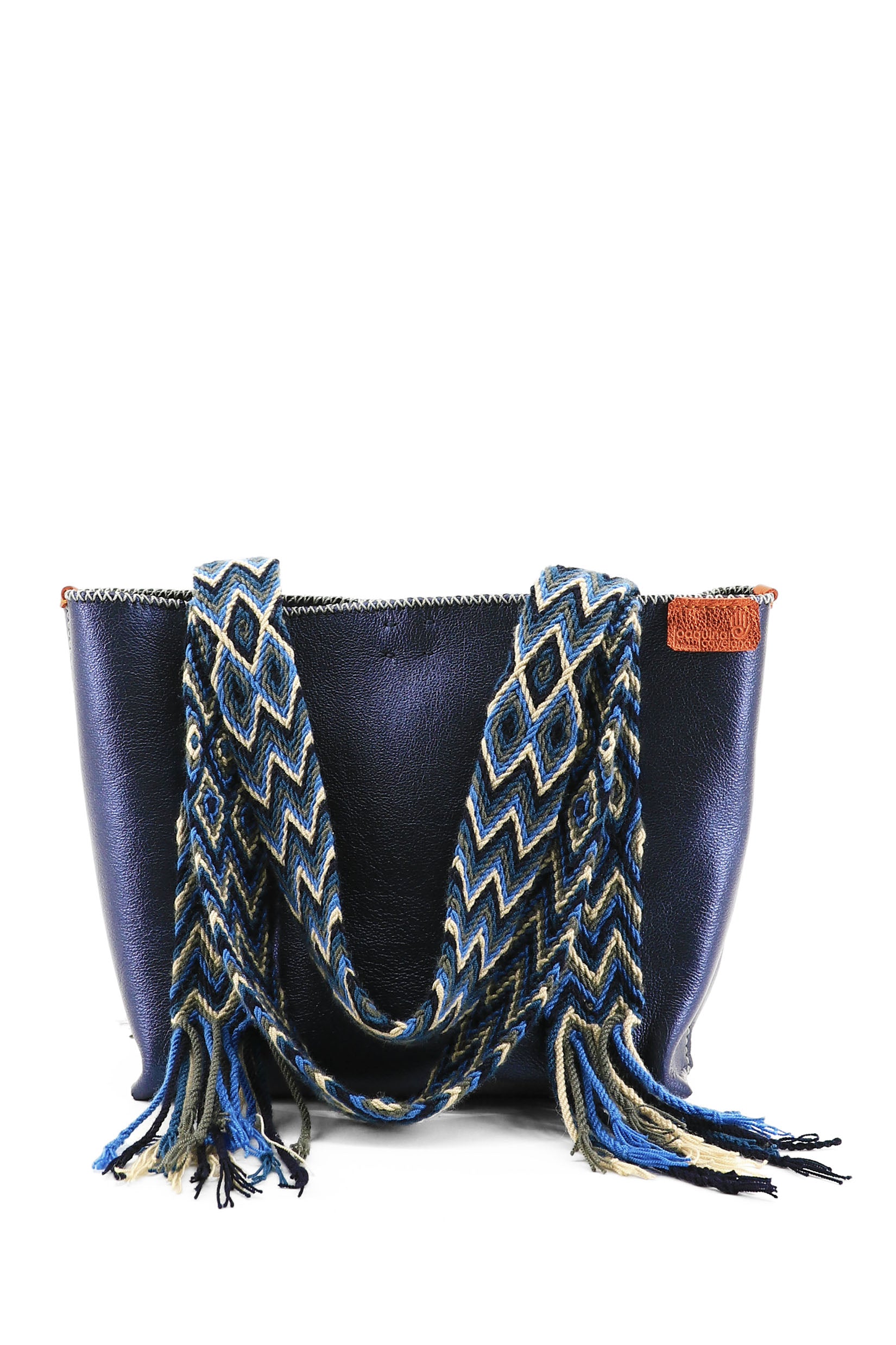 PIAMA TOTE BAG MEDIUM / METALLIC NAVY - GRAY #180016