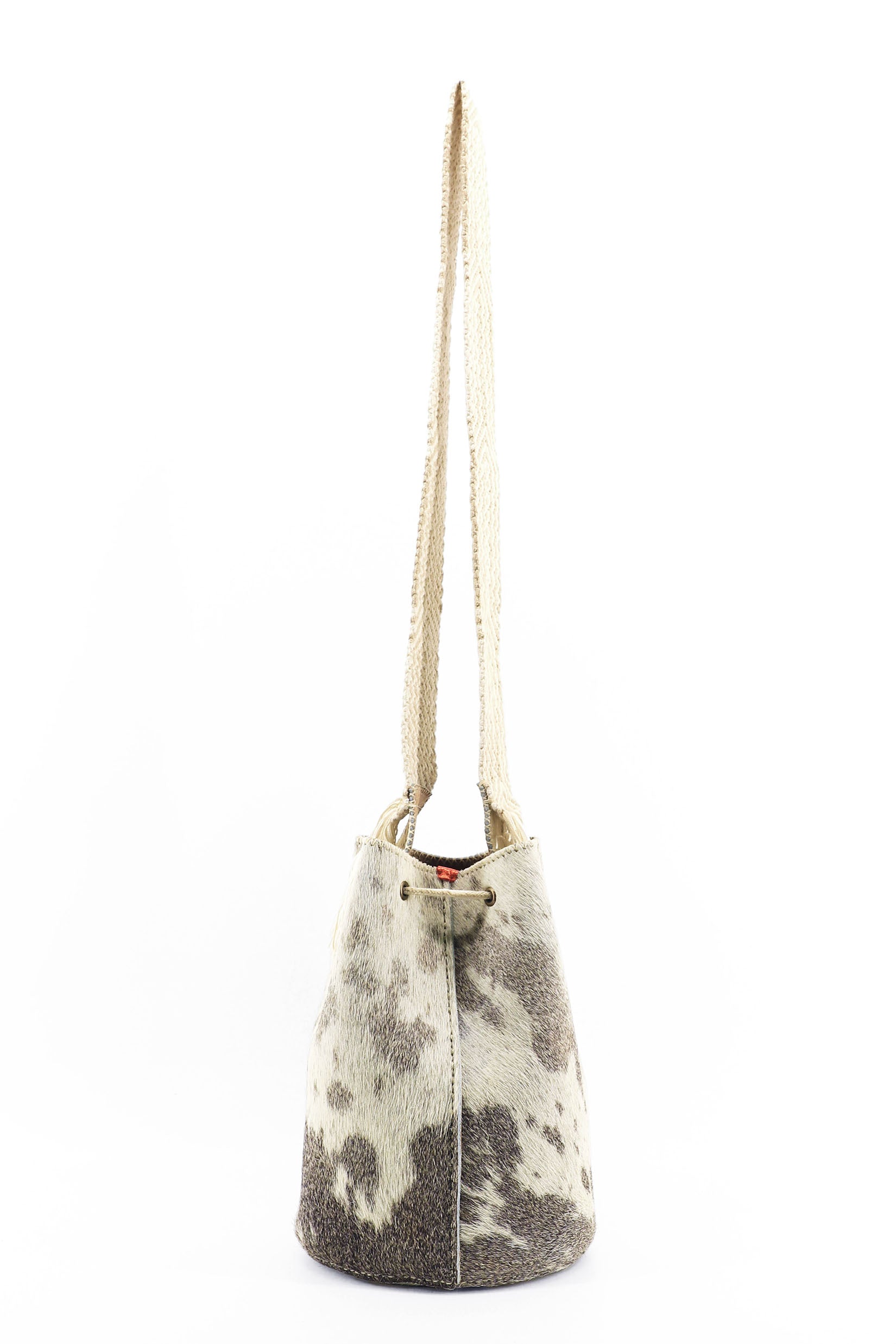 APÜNÜ BUCKET BAG LARGE FURRY / TAUPE & WHITE - BEIGE #100022