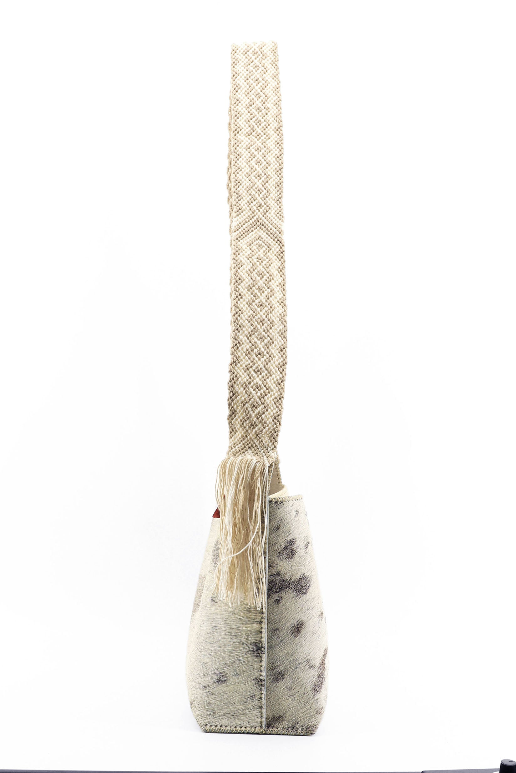 PIAMA TOTE BAG MEDIUM FURRY / TAUPE & WHITE - BEIGE #210017