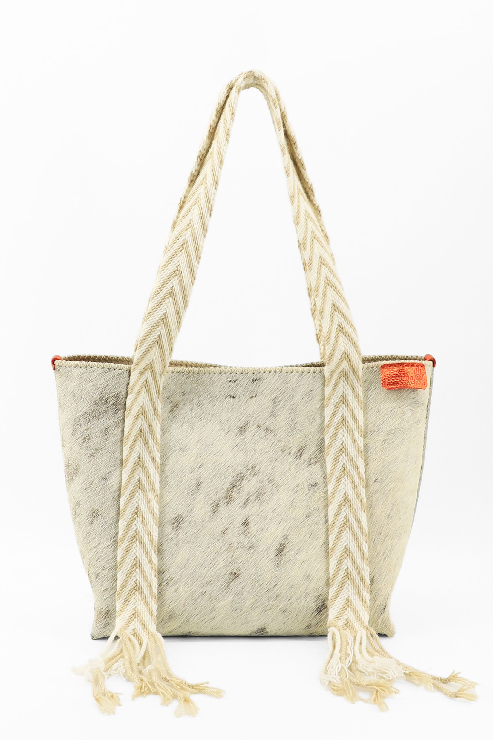 PIAMA TOTE BAG MEDIUM FURRY / LIGHT BEIGE&WHI - BEIGE #190011
