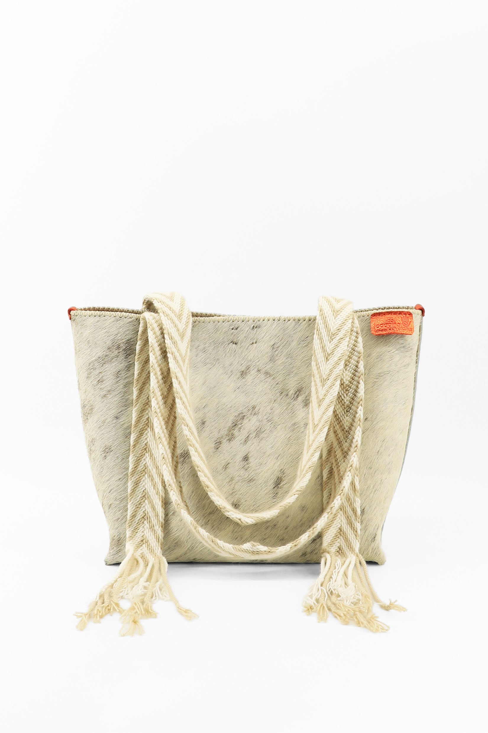 PIAMA TOTE BAG MEDIUM FURRY / LIGHT BEIGE&WHI - BEIGE #190011