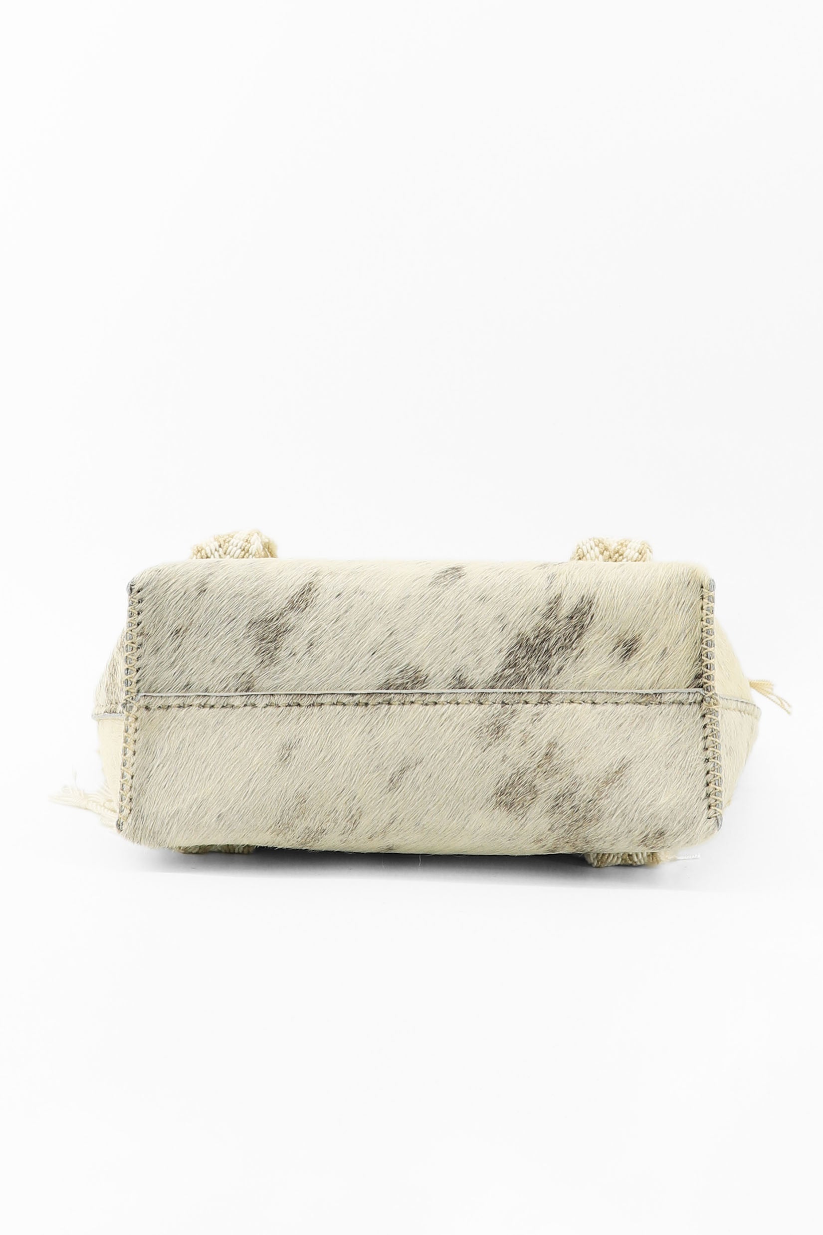 PIAMA TOTE BAG MEDIUM FURRY / LIGHT BEIGE&WHI - BEIGE #190011