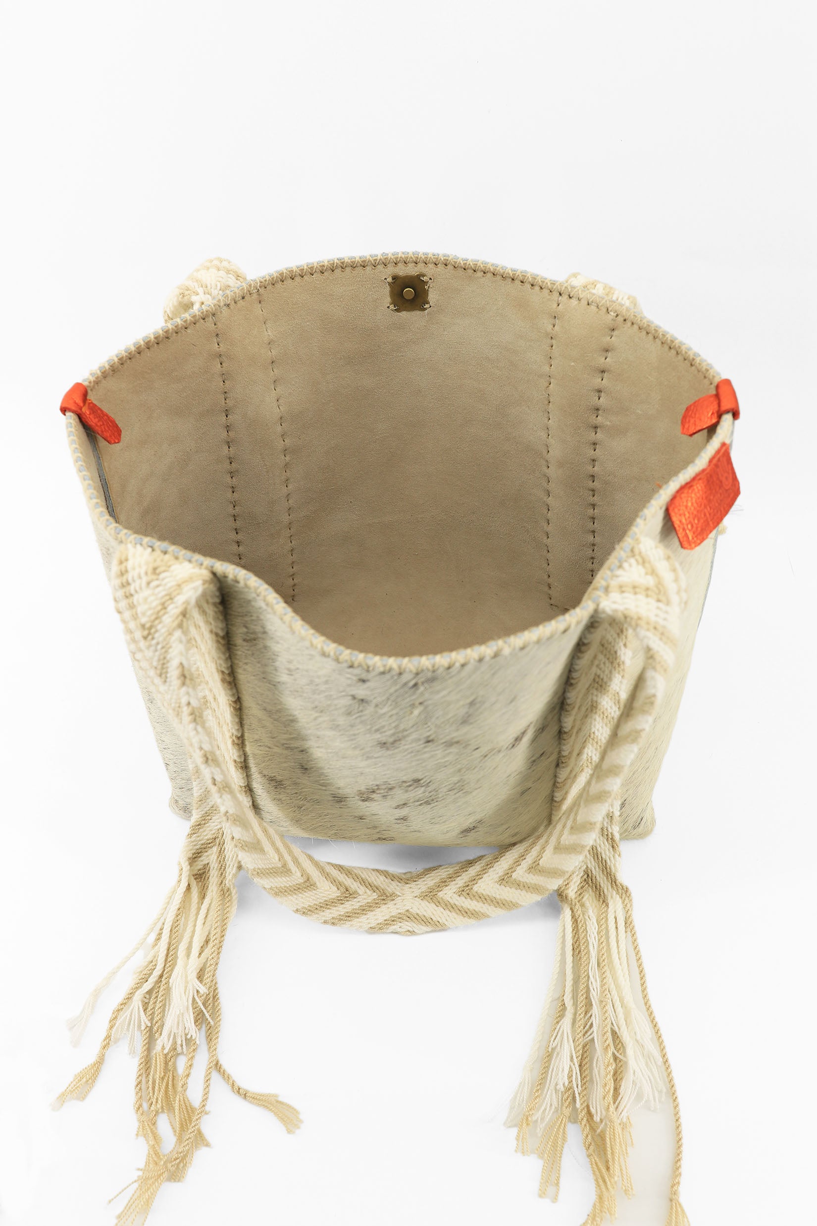 PIAMA TOTE BAG MEDIUM FURRY / LIGHT BEIGE&WHI - BEIGE #190011