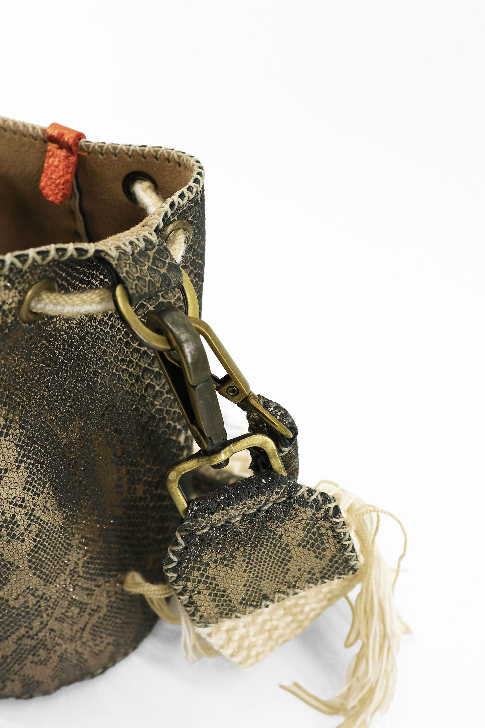 APÜNÜ BUCKET BAG X-SMALL TYPHON / GRAY GOLD - BEIGE #360017