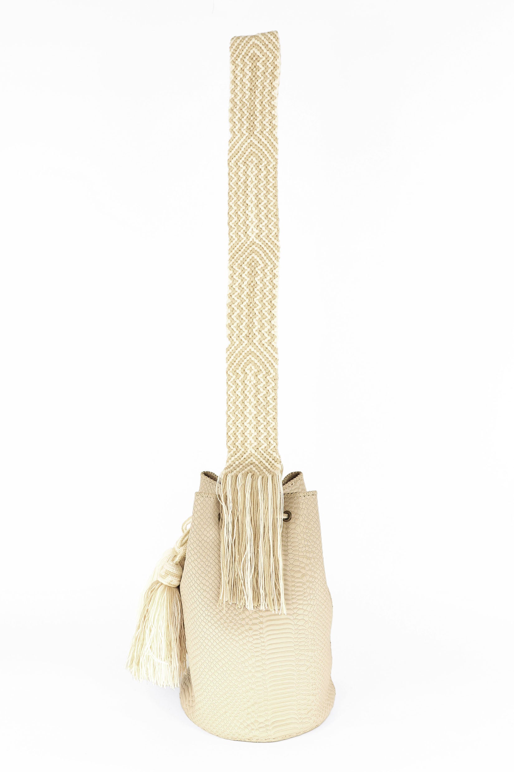 APÜNÜ BUCKET BAG LARGE / CROCO BEIGE - BEIGE #110047