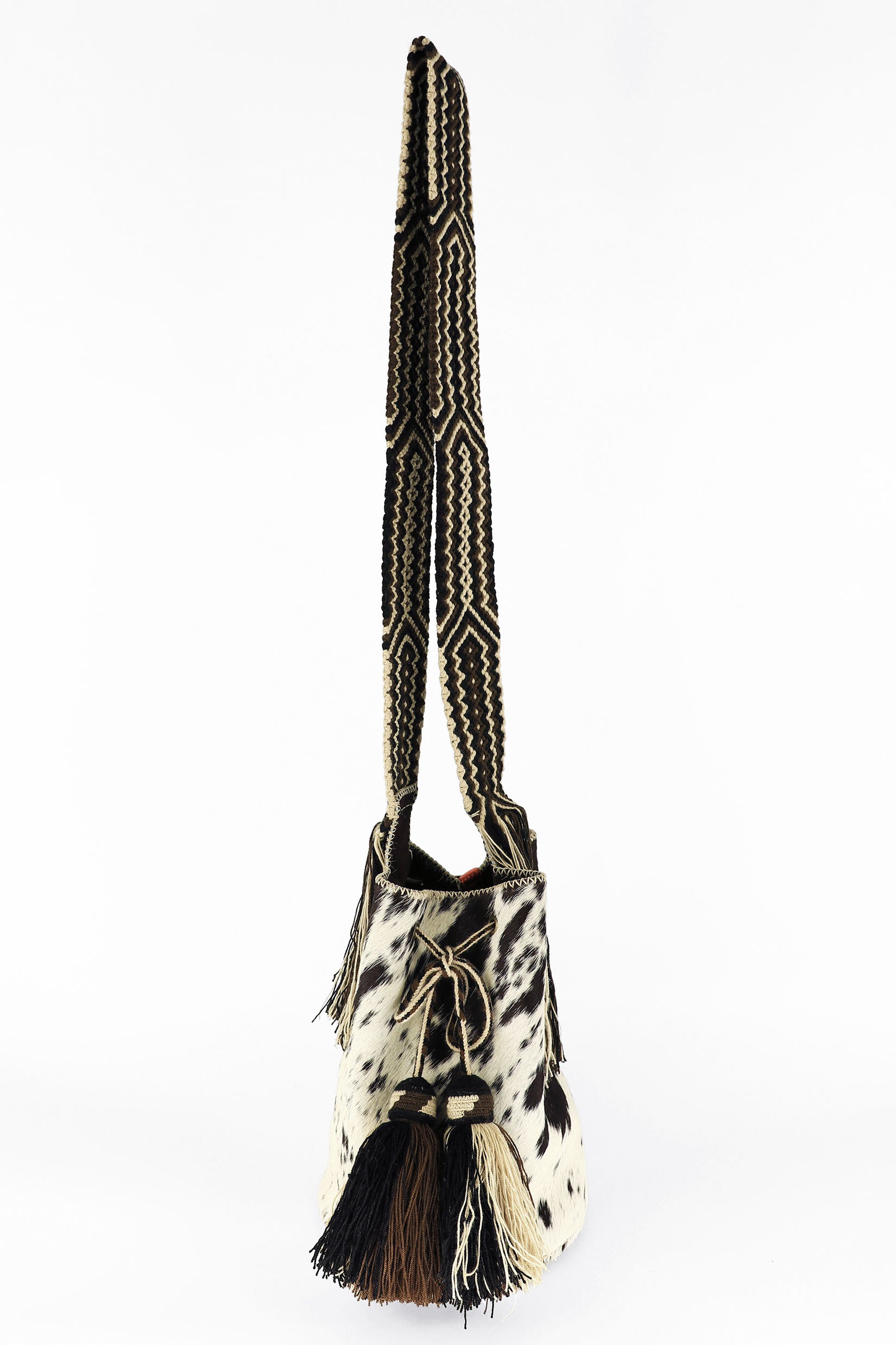 APÜNÜ BUCKET BAG LARGE FURRY / BRW WHITE BLK - BRW #100023