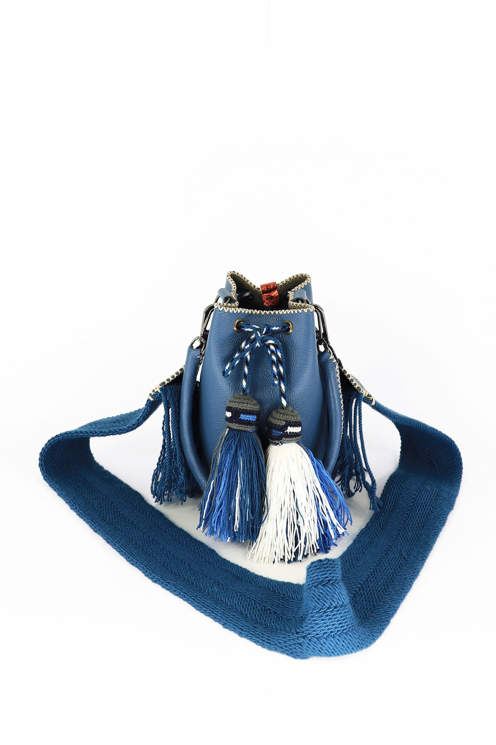 APÜNÜ BUCKET BAG X-SMALL / TEAL BLUE - TAUPE #360019